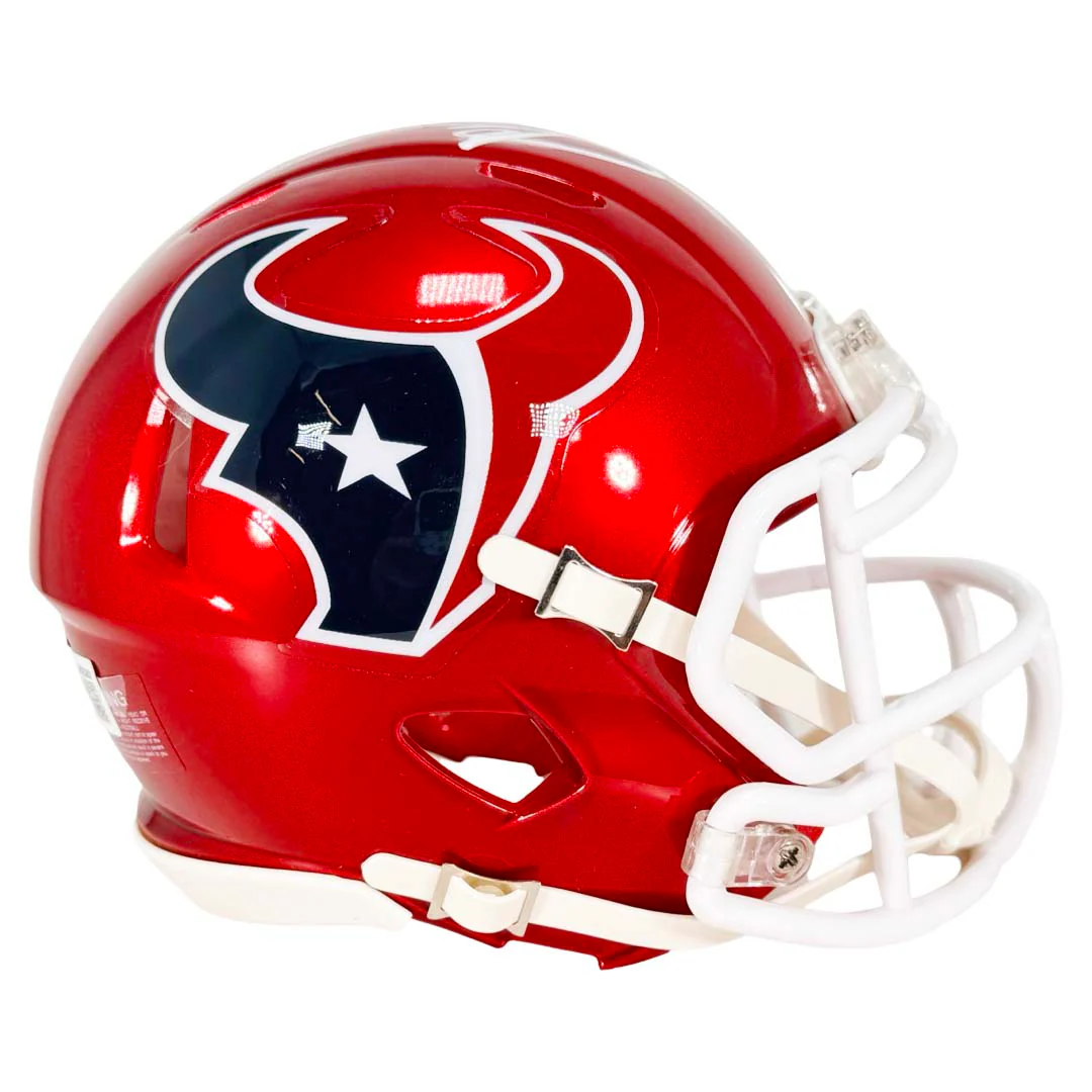 Stefon Diggs Signed Houston Texans Flash Mini Football Helmet (Beckett) - Image 3
