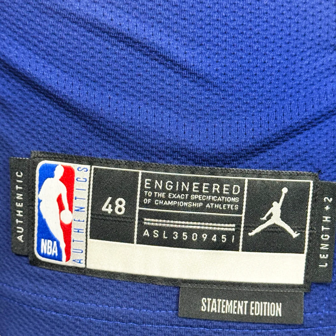 Steph Curry Signed Authentic Golden State Warriors Jordan Statement Edition Blue Basketball Jersey (JSA) - Image 5