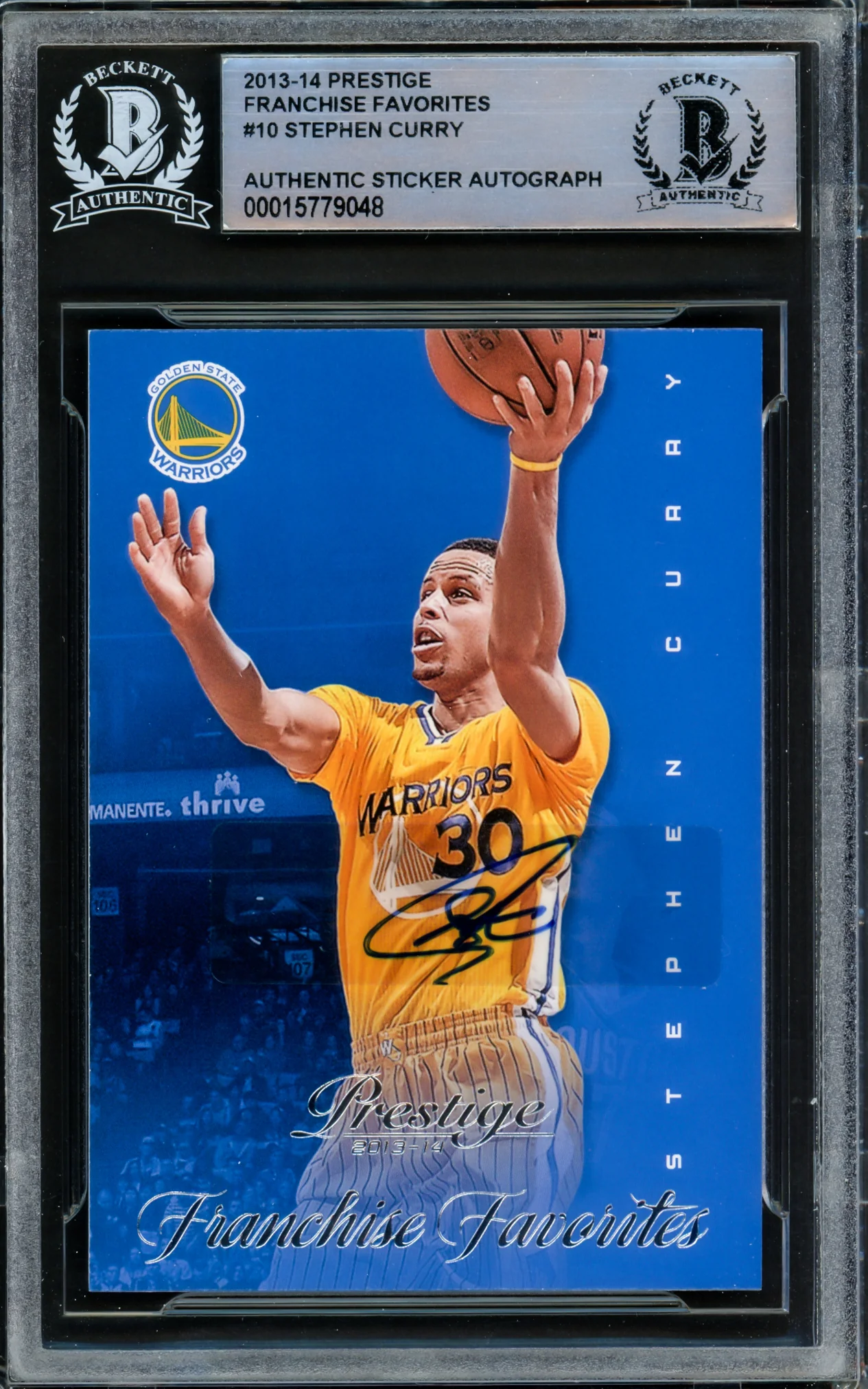 Stephen Curry Autographed 2013-14 Panini Prestige Card #10 Golden State Warriors Beckett BAS #15779048