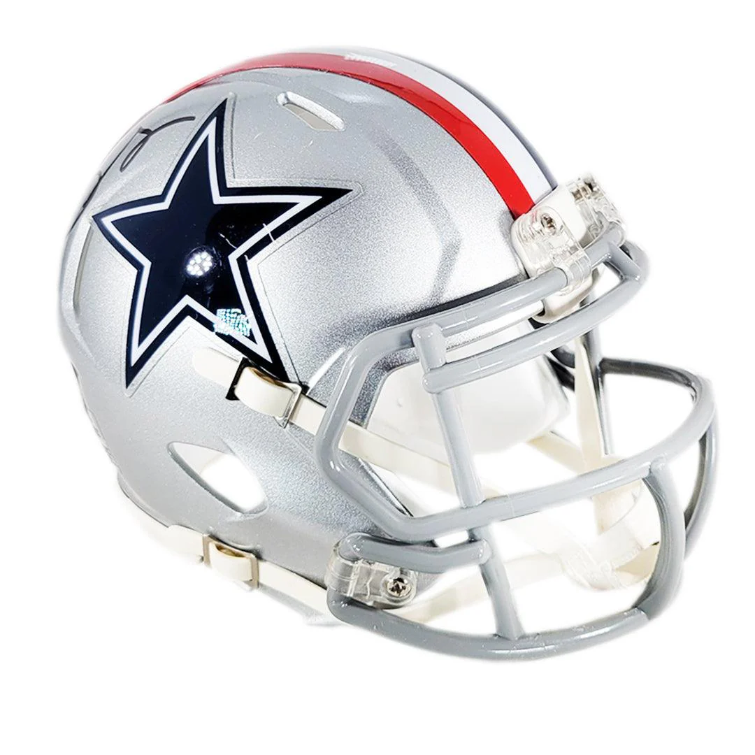 Stephon Gilmore Signed Dallas Cowboys Throwback 1976 Speed Mini Football Helmet (JSA) - Image 3