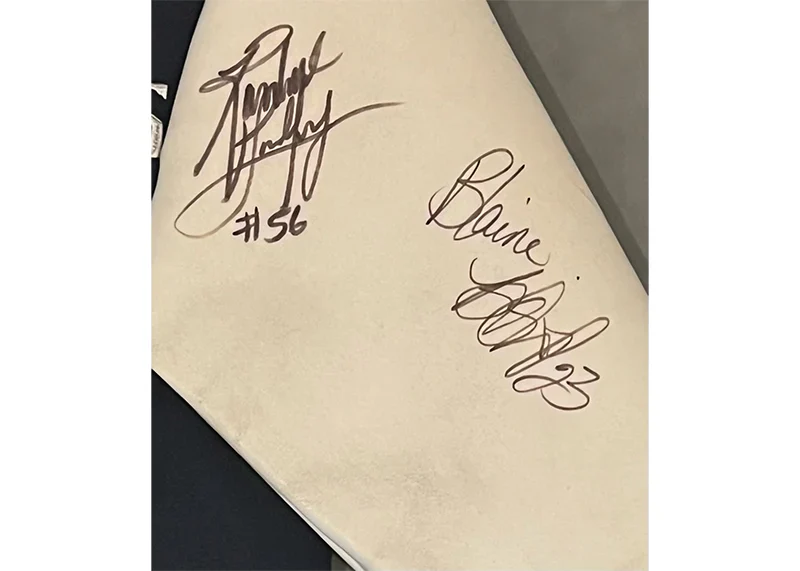Steve McNair Eddie George Blaine Bishop Signed Tennessee Titans Jacket 43x35 (JSA) - Image 3