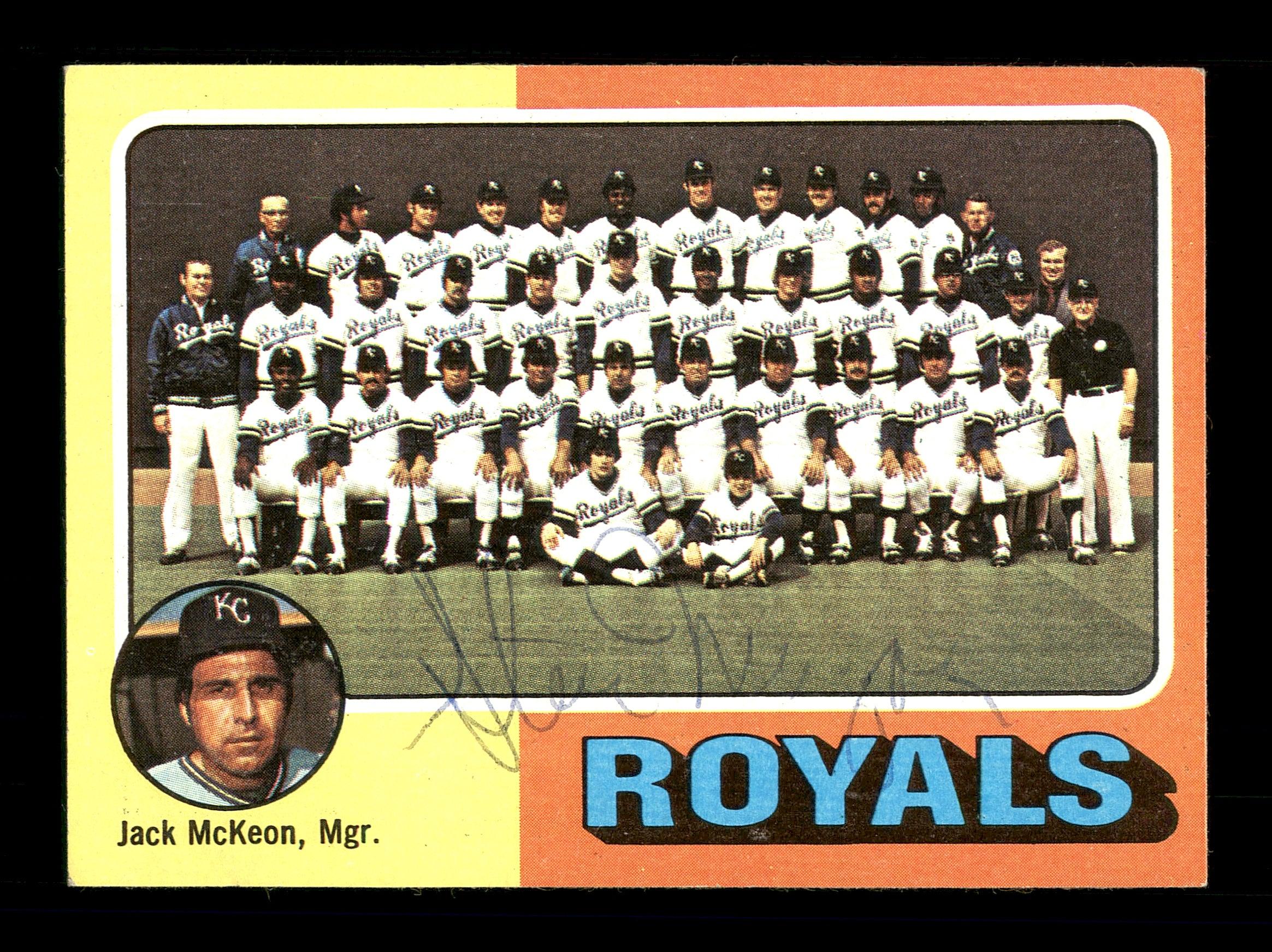 Steve Mingori Autographed 1975 Topps Team Card #72 Kansas City Royals SKU #168355