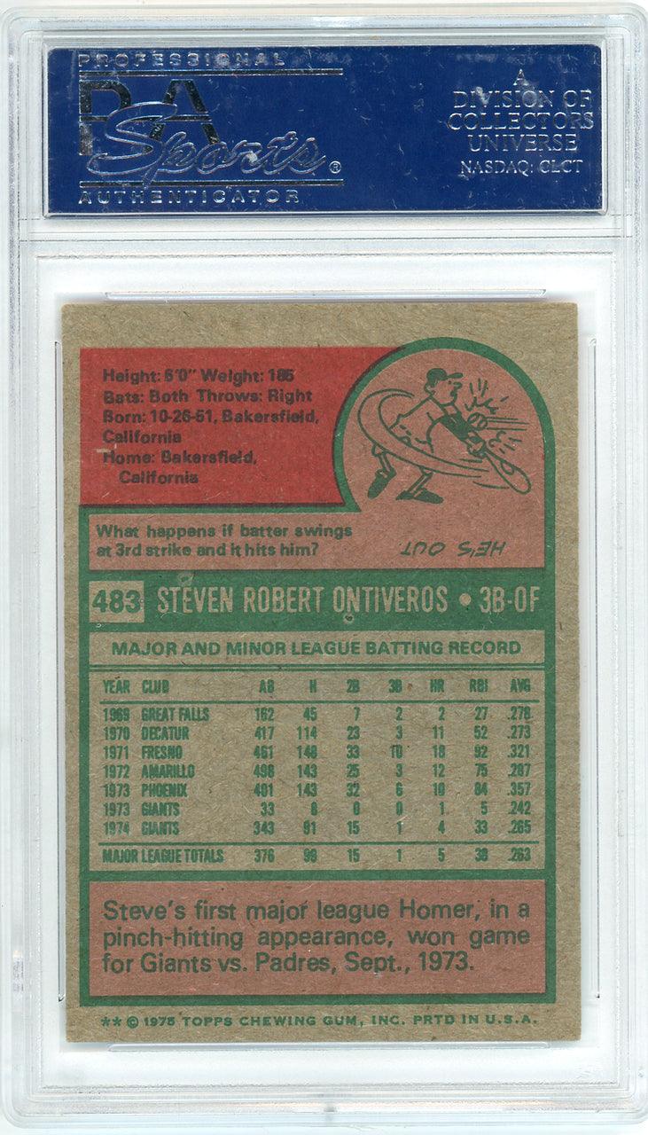 Steve Ontiveros Autographed 1975 Topps Card #483 San Francisco Giants PSA/DNA #83469450 - Image 2