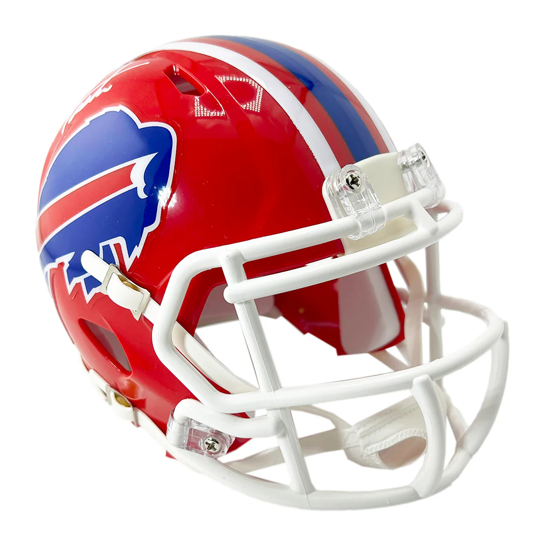 Steve Tasker Signed Buffalo Bills Throwback 87-01 Speed Mini Football Helmet (JSA) - Image 3