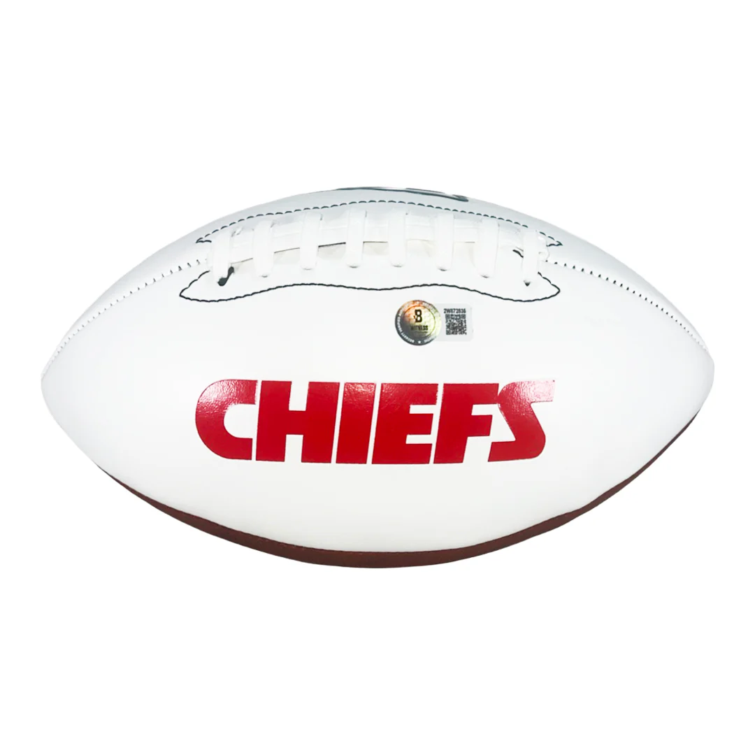Tamba Hali Signed Kansas City Chiefs Official NFL Team Logo Football (JSA) - Image 3