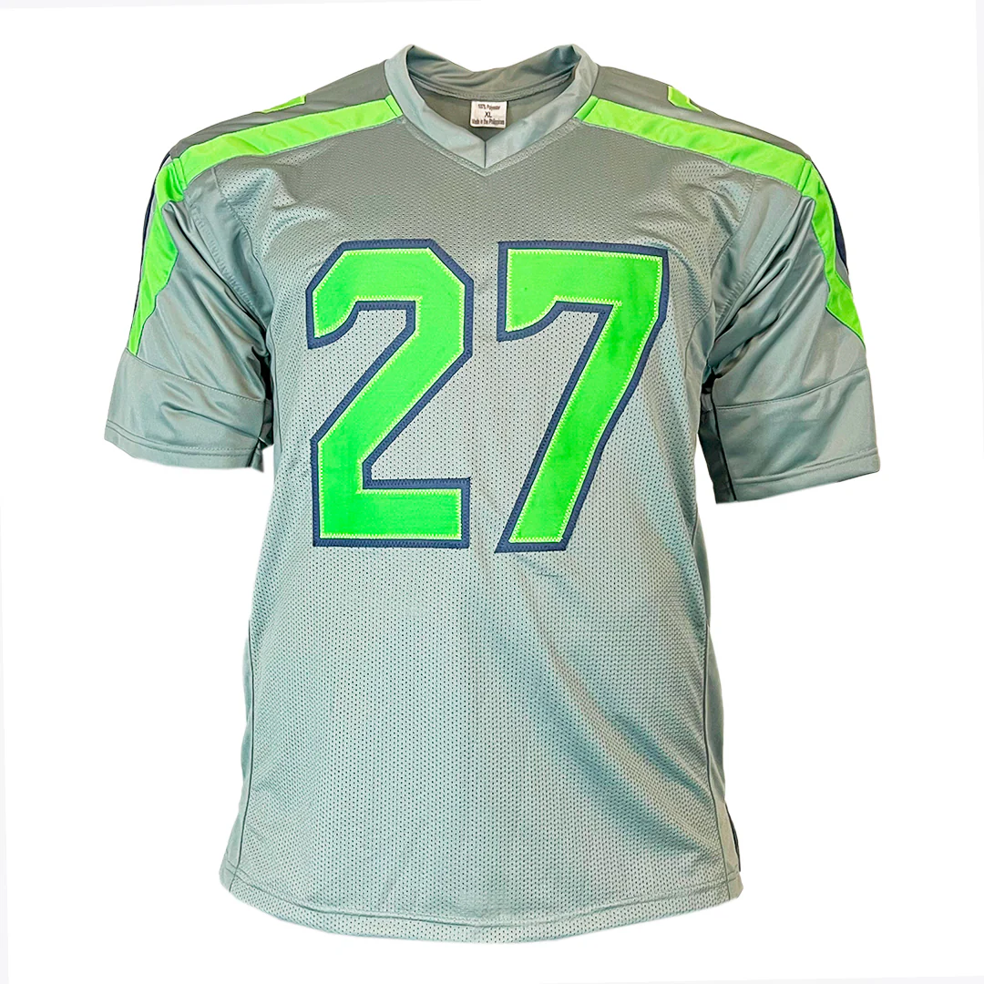 Tariq Woolen Signed Seattle Grey Football Jersey (JSA) - Image 3