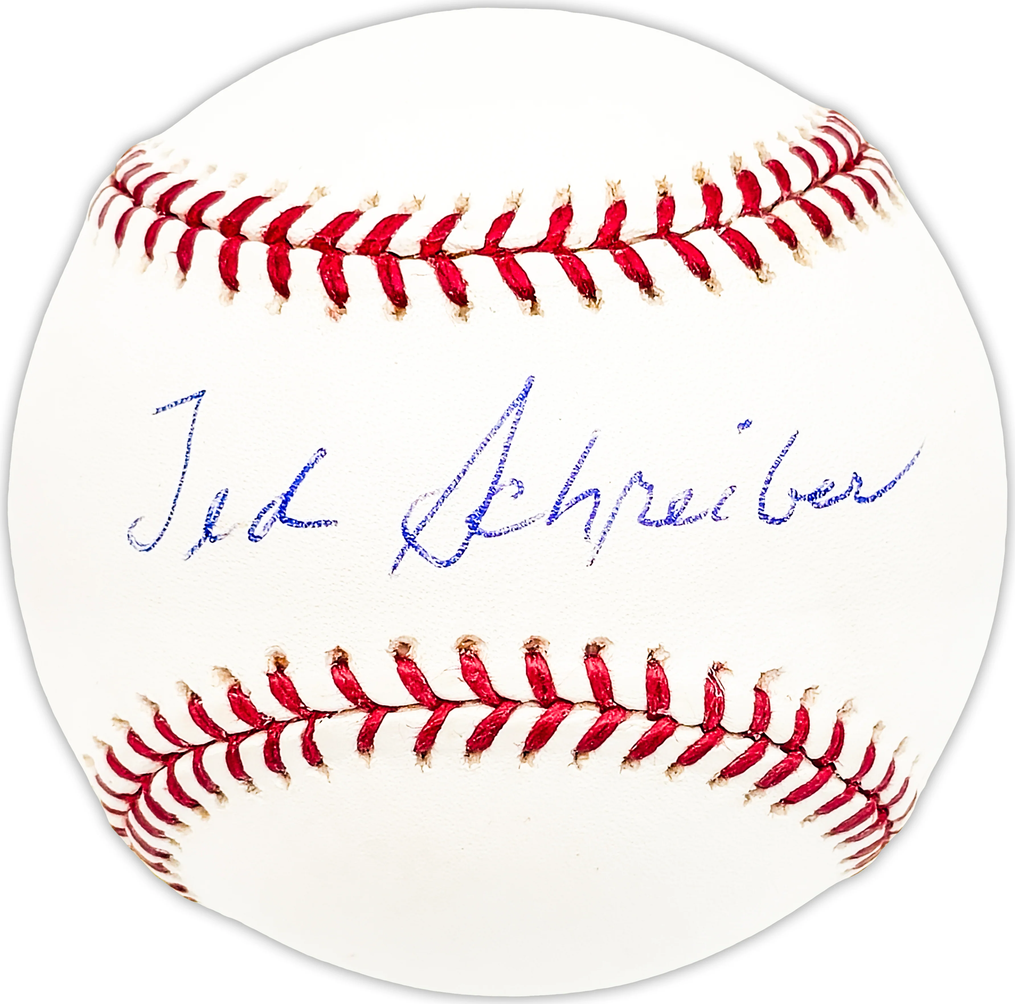 Ted Schreiber Autographed Official MLB Baseball New York Mets Beckett BAS QR #BM25118