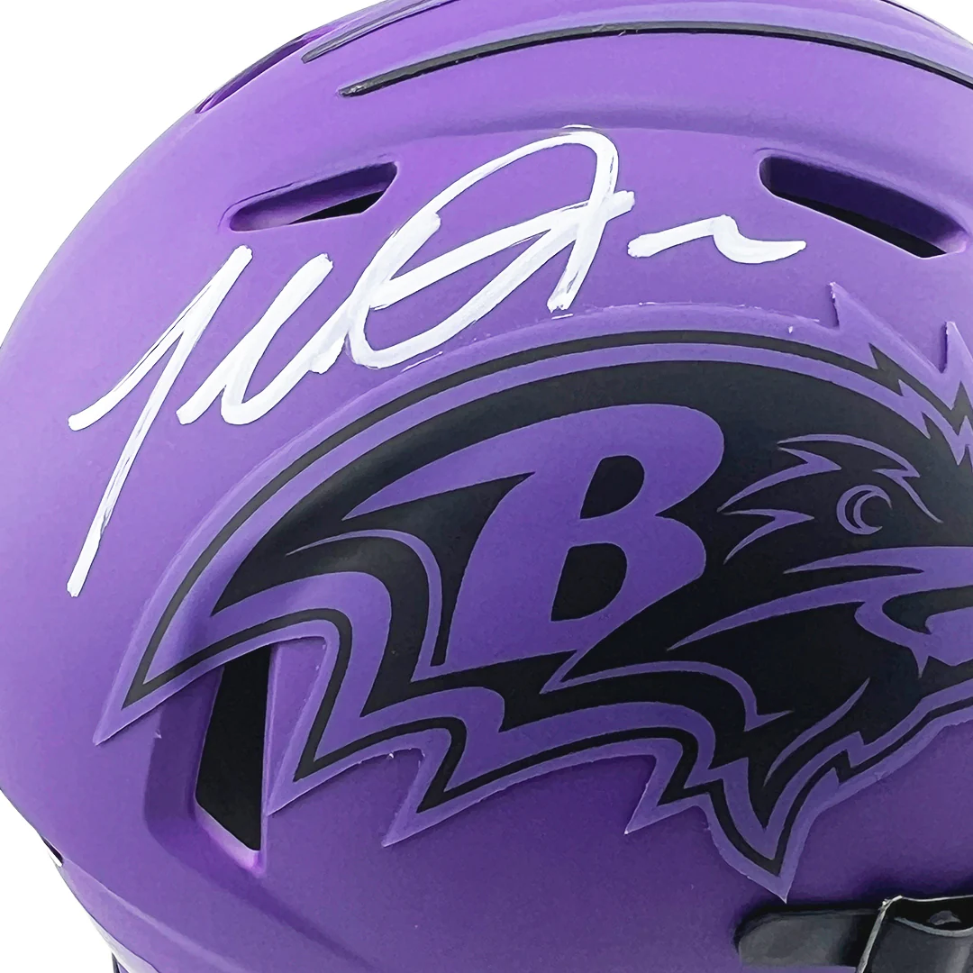 Terrell Suggs Signed Baltimore Ravens Rave Mini Football Helmet (JSA) - Image 2