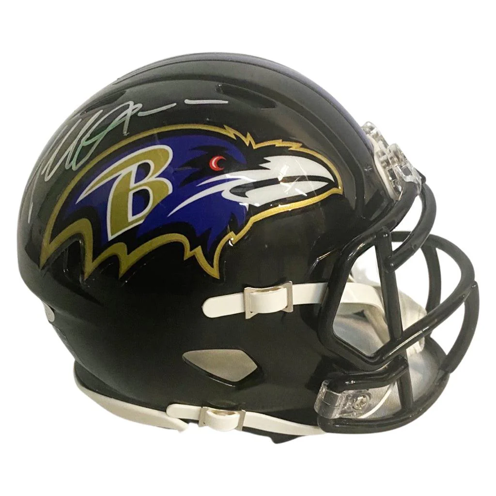 Terrell Suggs Signed Baltimore Ravens Speed Mini Replica Football Helmet (JSA) - Image 2
