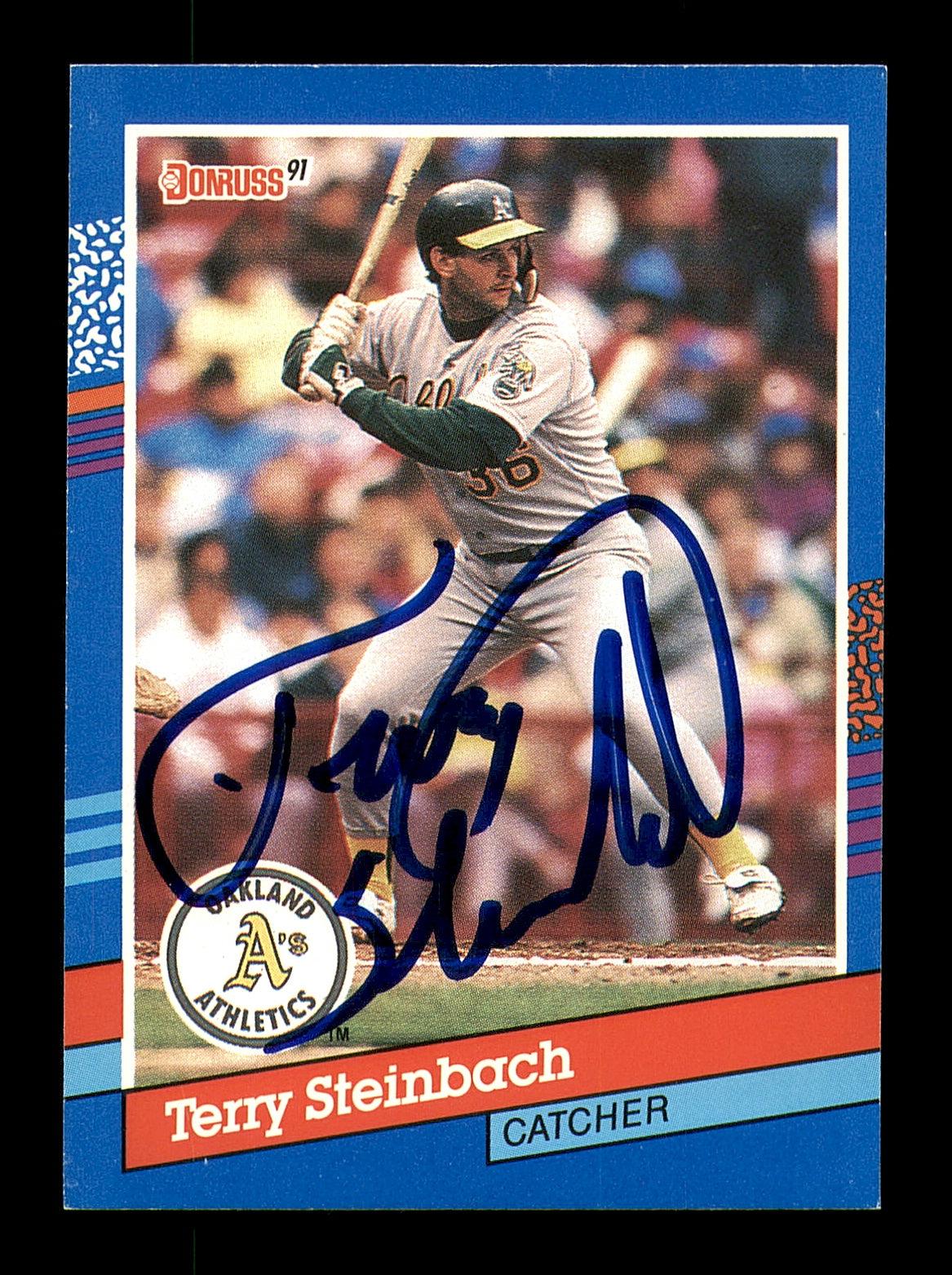 Terry Steinbach Autographed 1991 Donruss Card #329 Oakland A's SKU #184504