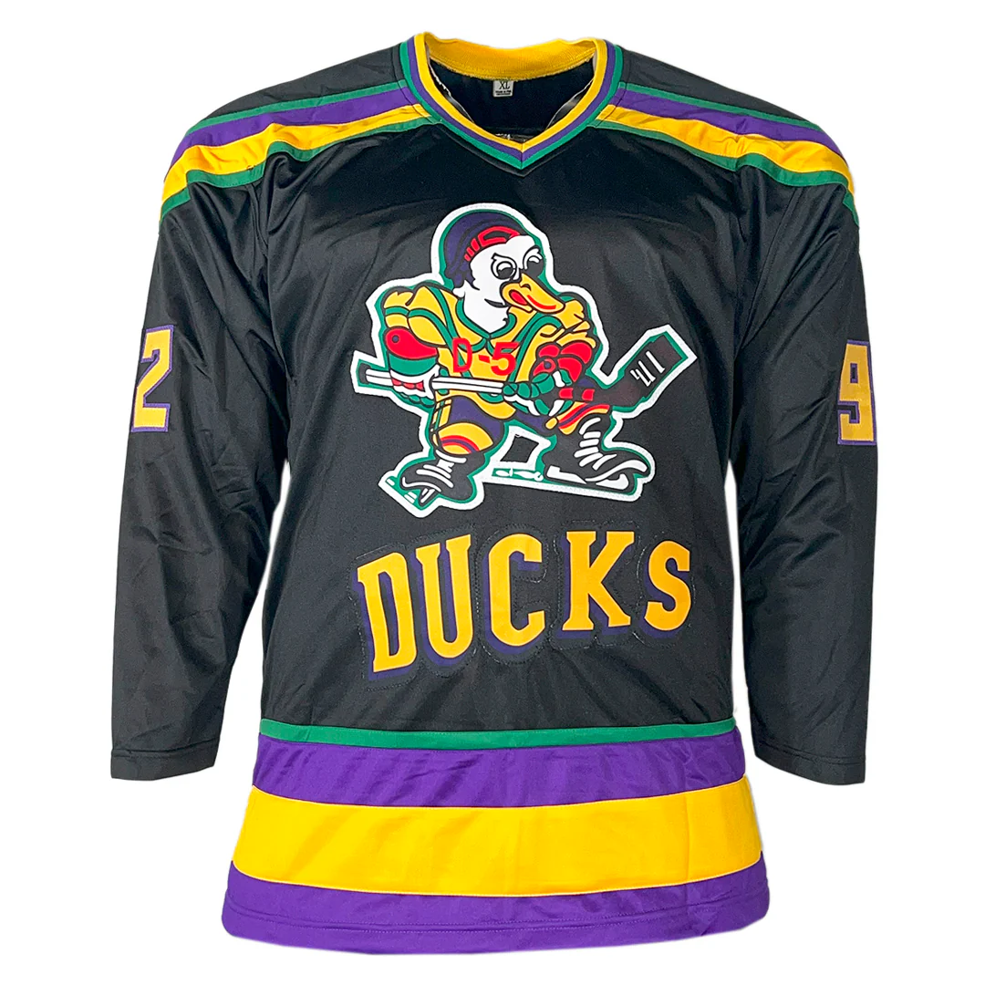 The Mighty Ducks Signed Six Signature Black Hockey Jersey (Beckett) - Image 3