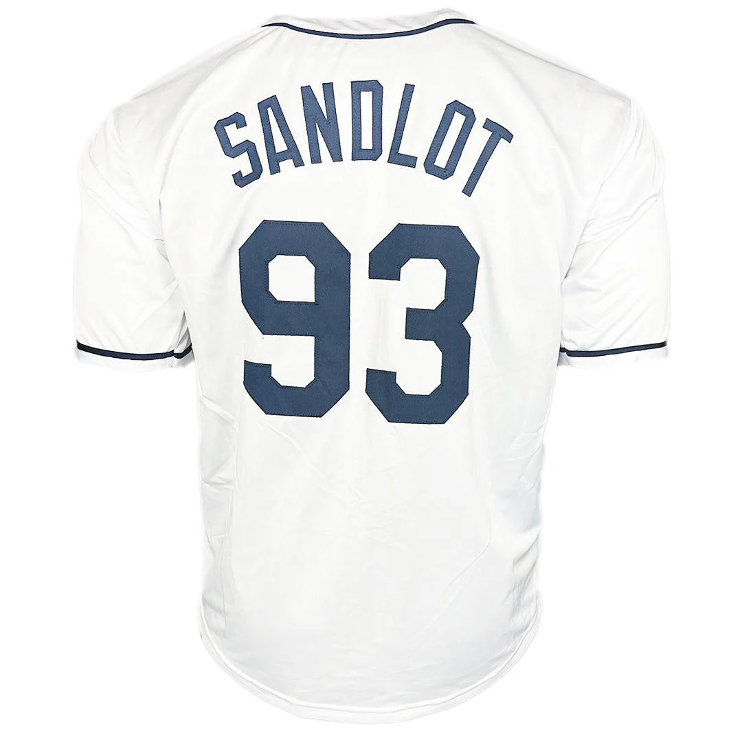 The Sandlot Cast Signed with Nicknames White Baseball Jersey (Beckett) - Image 4