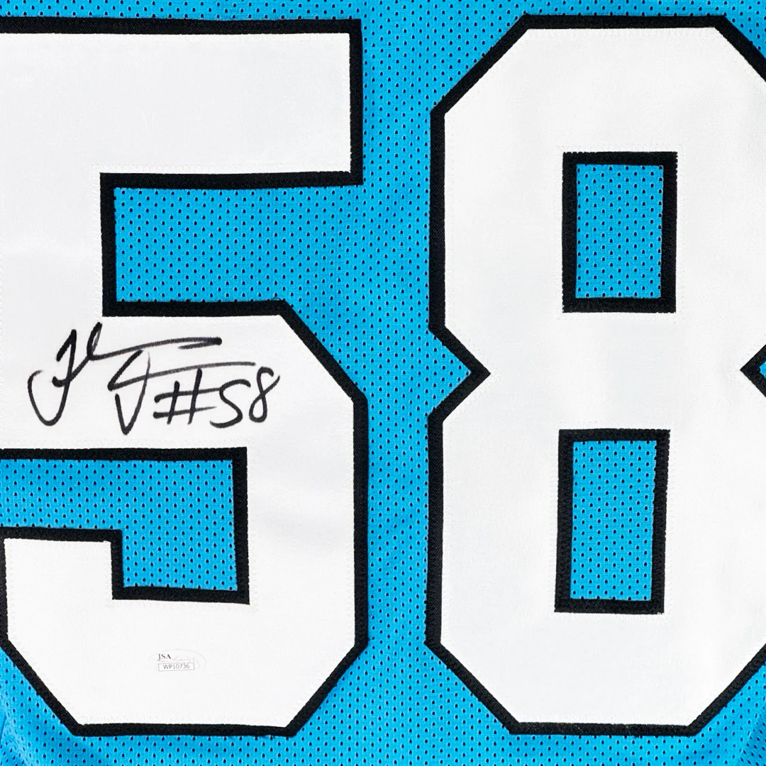 Thomas Davis Sr Signed Carolina Blue Football Jersey (JSA) - Image 2