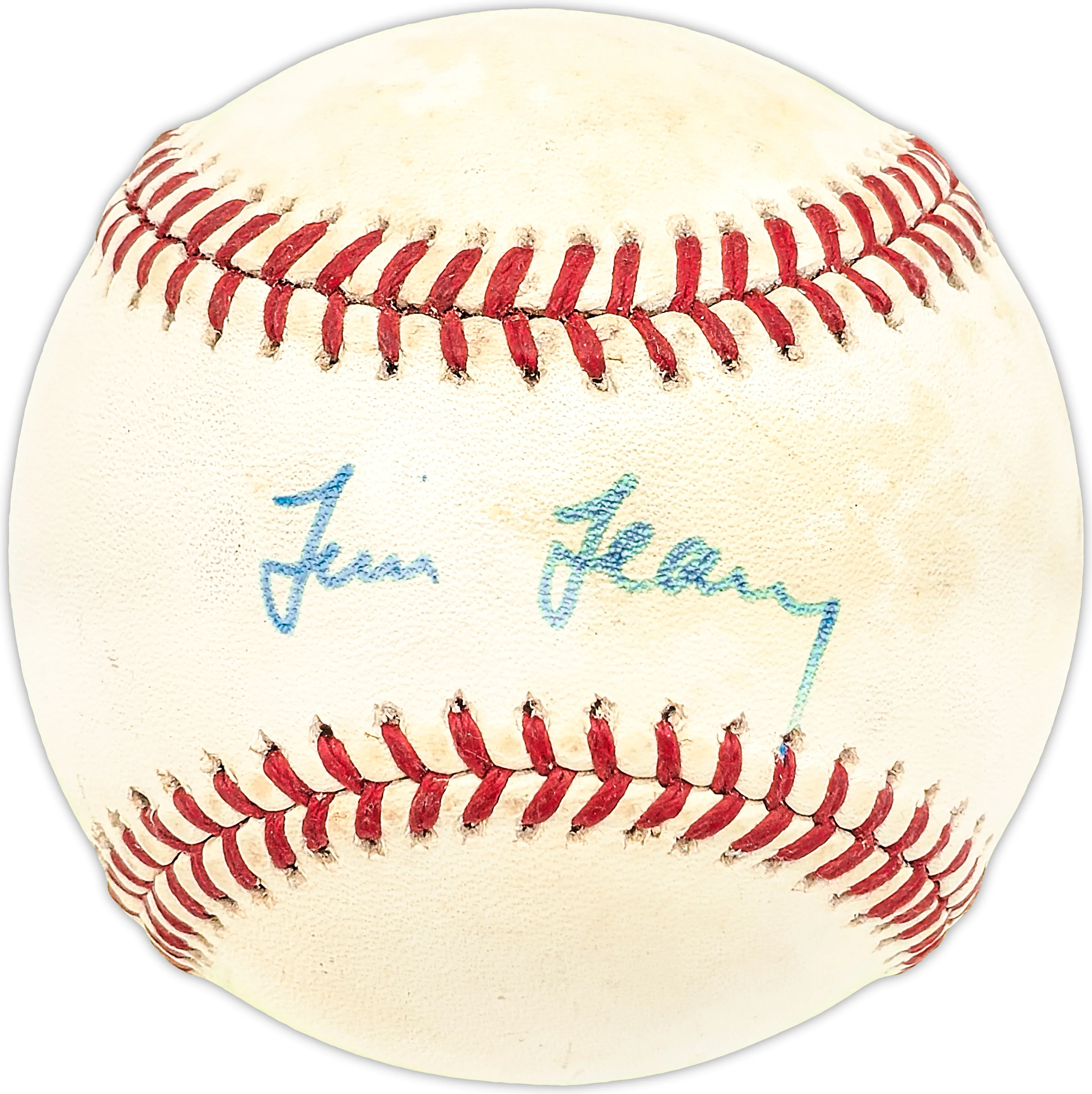 Tim Leary Autographed Official NL Baseball Los Angeles Dodgers