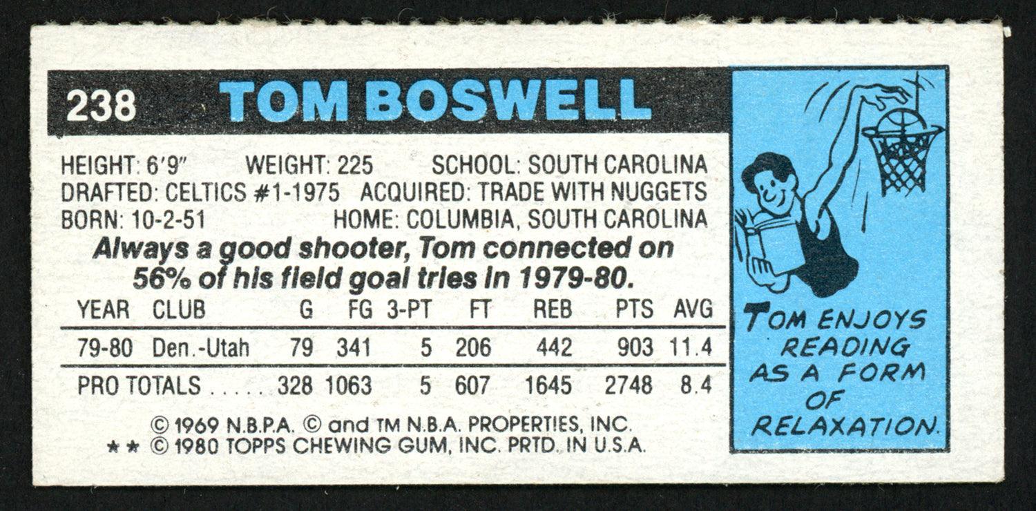 Tom Boswell Autographed 1980-81 Topps Card #238 Utah Jazz SKU #150254 - Image 2
