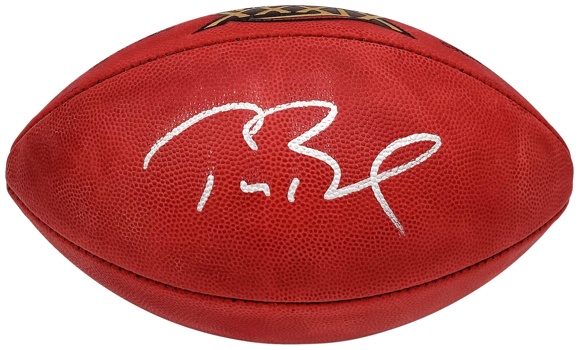 Tom Brady Autographed Official NFL Leather SB XXXIX Logo Football New England Patriots Fanatics Holo Stock #202895 - Image 2