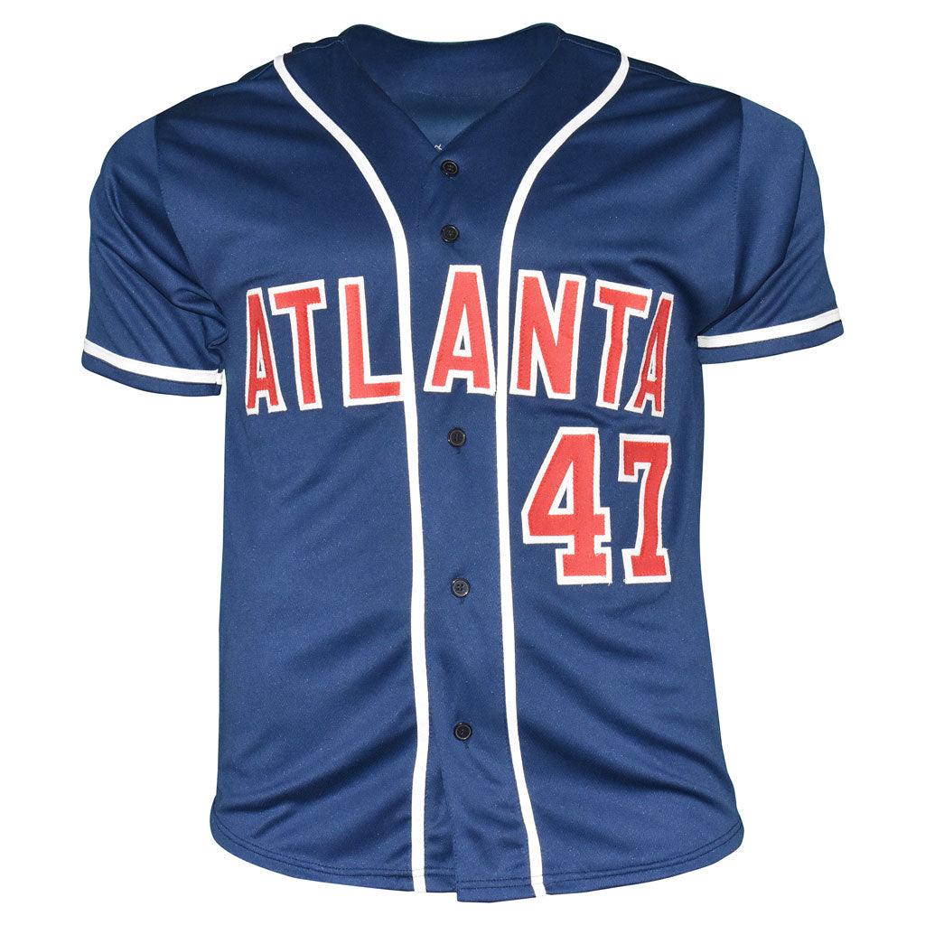 Tom Glavine Signed Silver ink Atlanta Navy Baseball Jersey (JSA) - Image 3