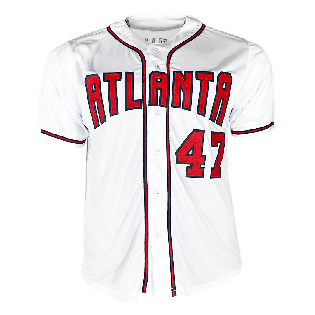 Tom Glavine Signed HOF 14 Inscription Atlanta White Baseball Jersey (JSA) - Image 3