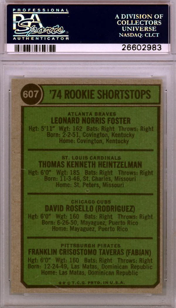 Tom Heintzelman Autographed 1974 Topps Rookie Card #607 St. Louis Cardinals PSA/DNA #26602983 - Image 2