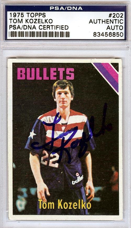 Tom Kozelko Autographed 1975 Topps Card #202 Washington Bullets PSA/DNA #83456850