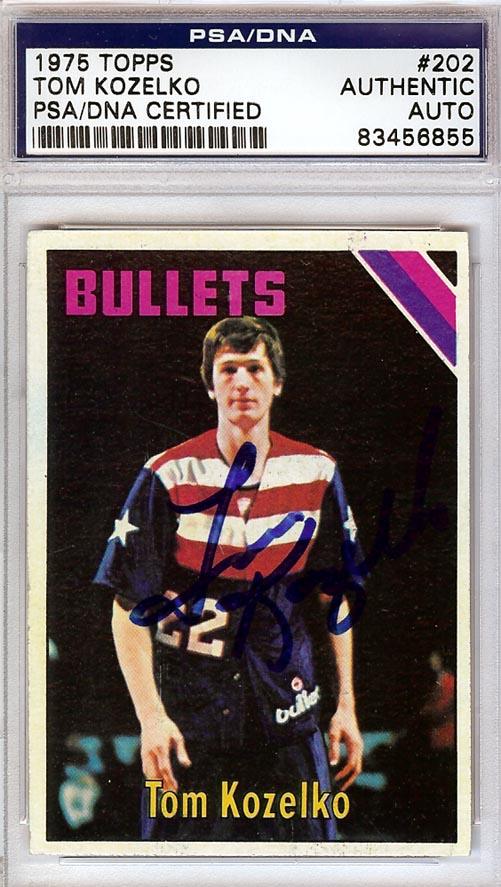 Tom Kozelko Autographed 1975 Topps Card #202 Washington Bullets PSA/DNA #83456855