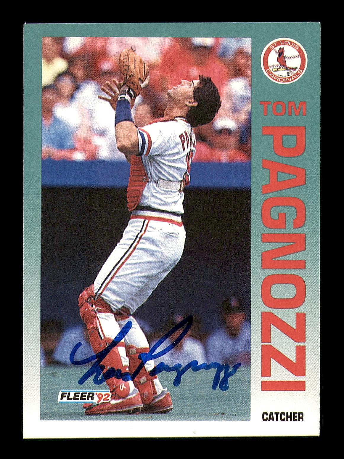 Tom Pagnozzi Autographed 1992 Fleer Card #586 St. Louis Cardinals SKU #183552