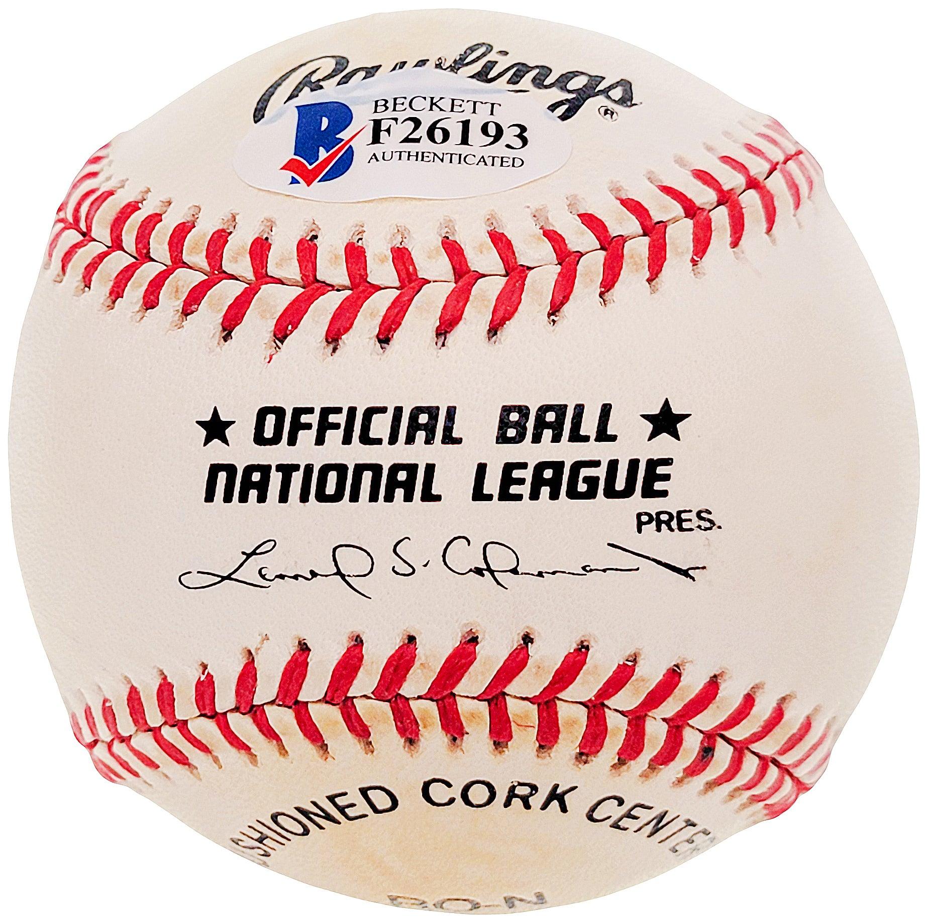 Tommy Byrne Autographed Official NL Baseball New York Yankees Beckett BAS #F26193 - Image 2