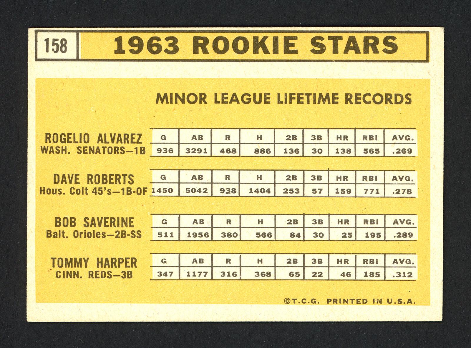 Tommy Harper & Bob Saverine Autographed 1963 Topps Card #158 SKU #161897 - Image 2