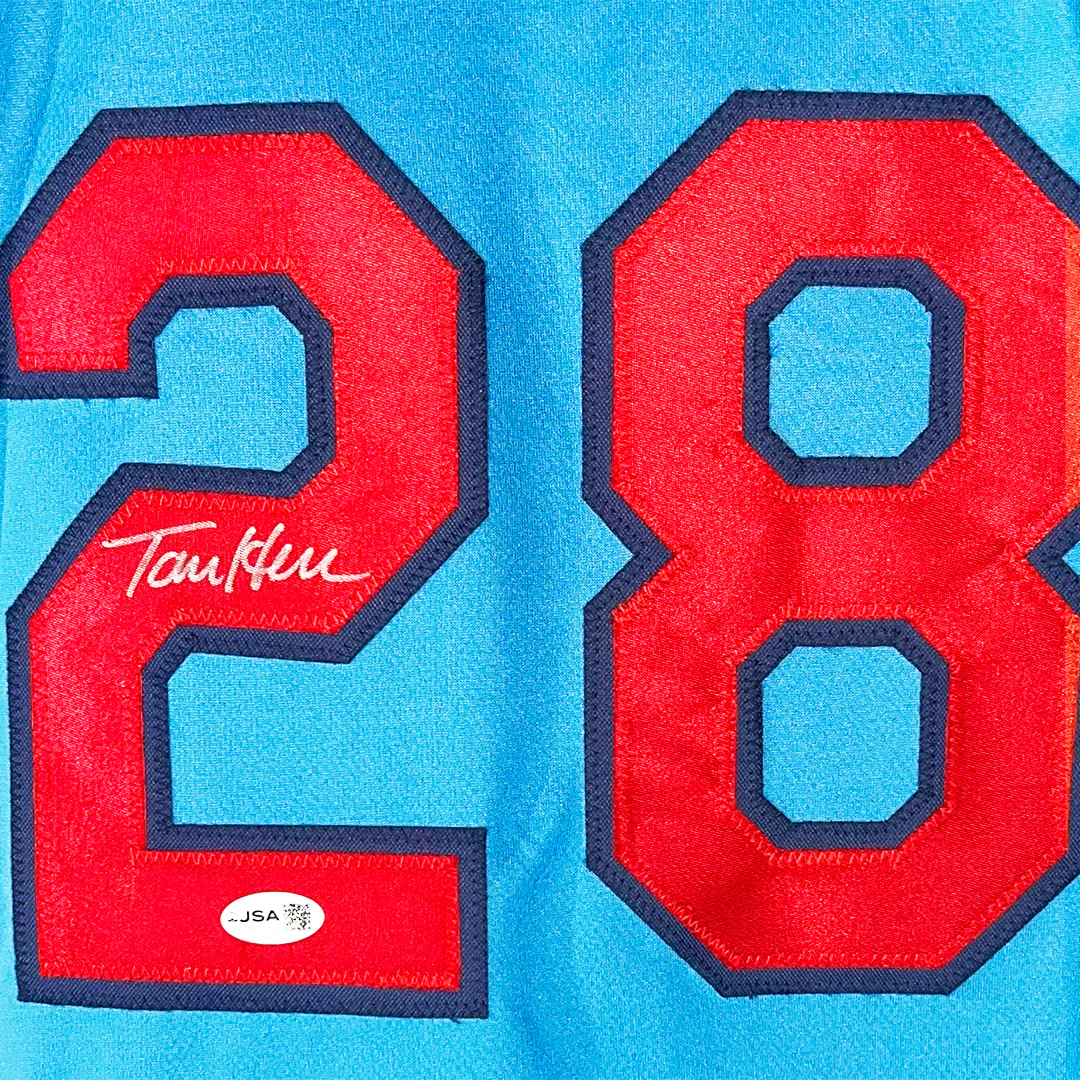 Tommy Herr Signed St. Louis Light Blue Baseball Jersey (JSA) - Image 2