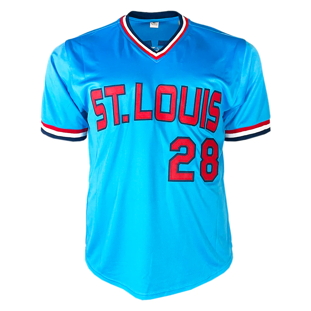 Tommy Herr Signed St. Louis Light Blue Baseball Jersey (JSA) - Image 3