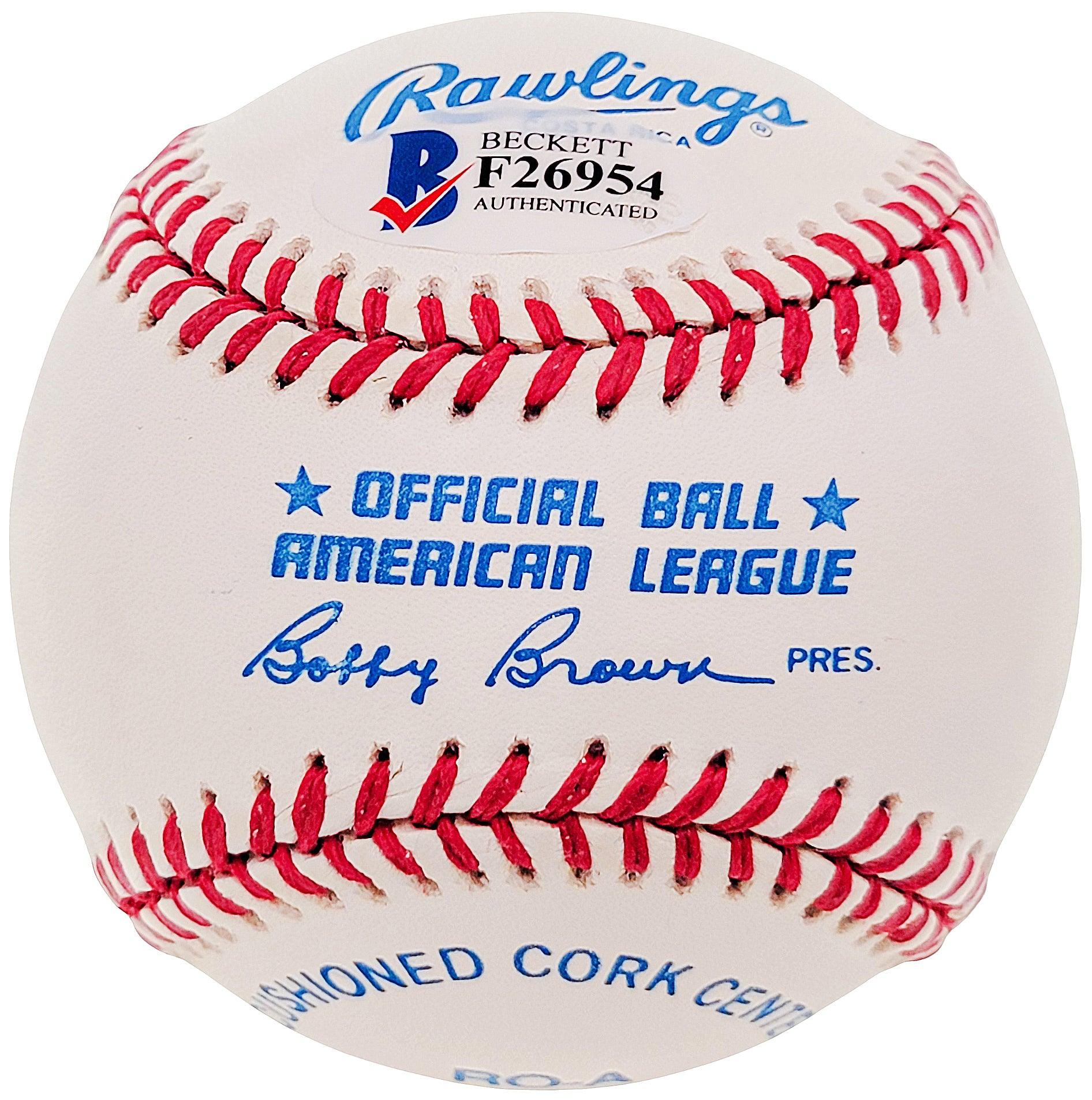 Tommy Tom Henrich Autographed Official AL Baseball New York Yankees Beckett BAS #F26954 - Image 2