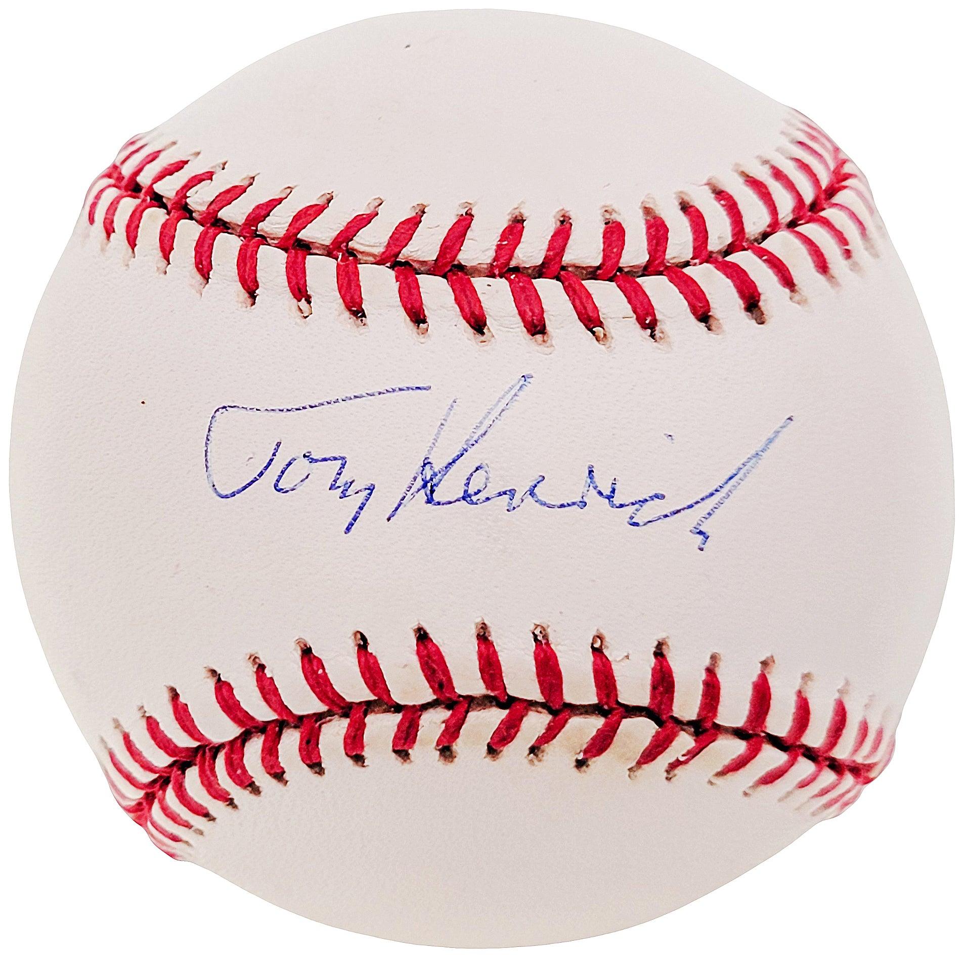 Tommy Tom Henrich Autographed Official AL Baseball New York Yankees Beckett BAS #F26956