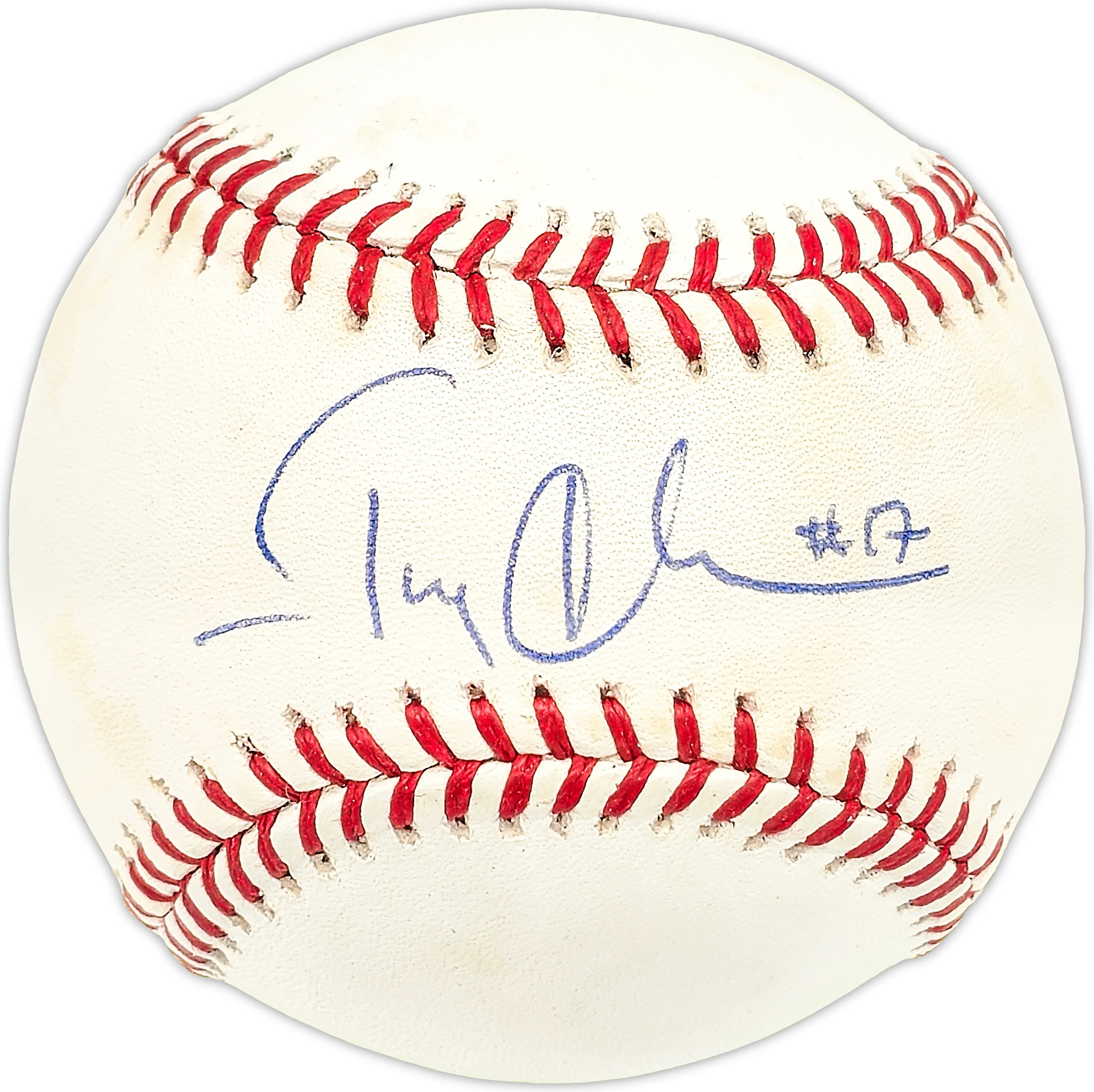 Tony Clark Autographed Official AL Baseball Detroit Tigers, New York Yankees