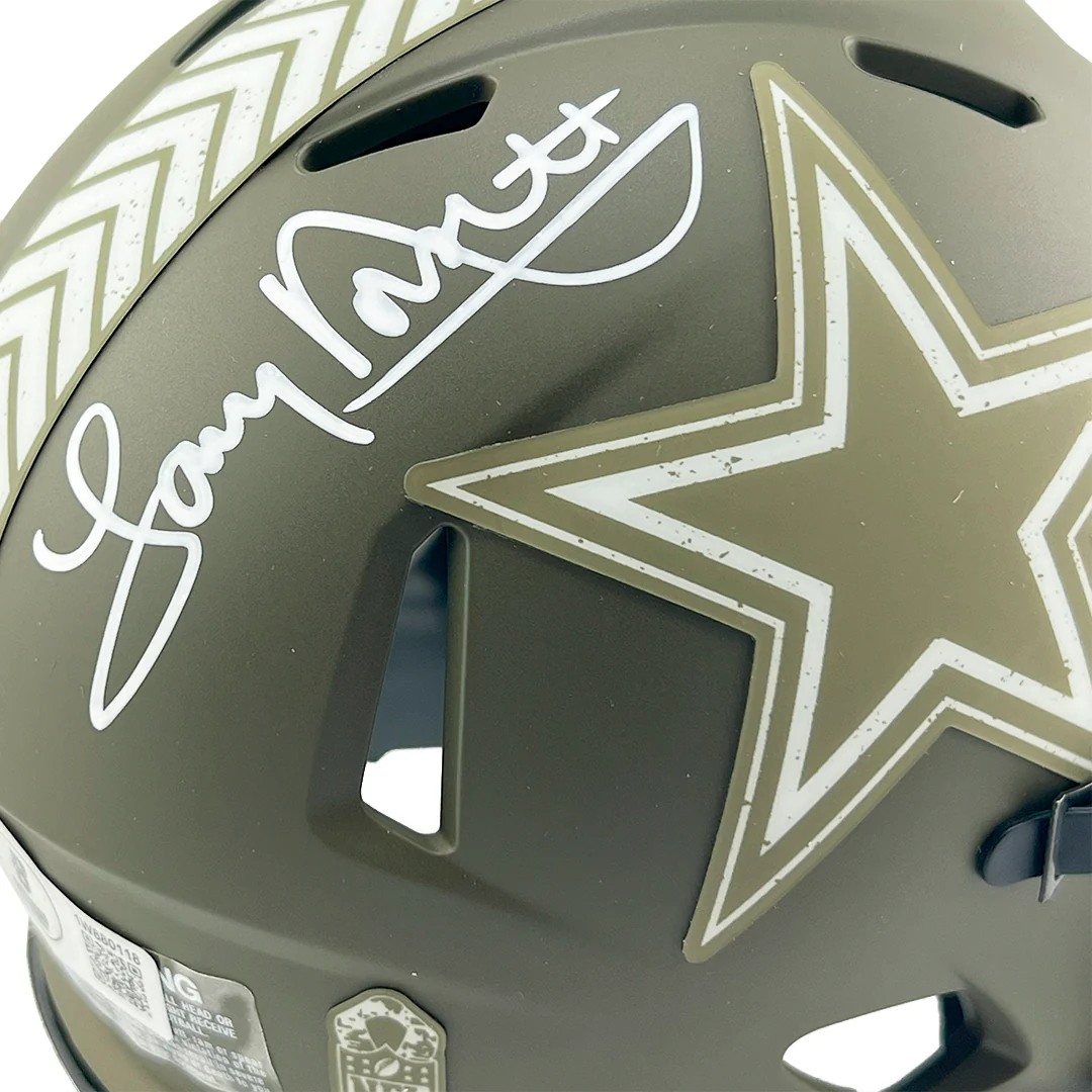 Tony Dorsett Signed Dallas Cowboys Salute to Service Mini Football Helmet (Beckett) - Image 2