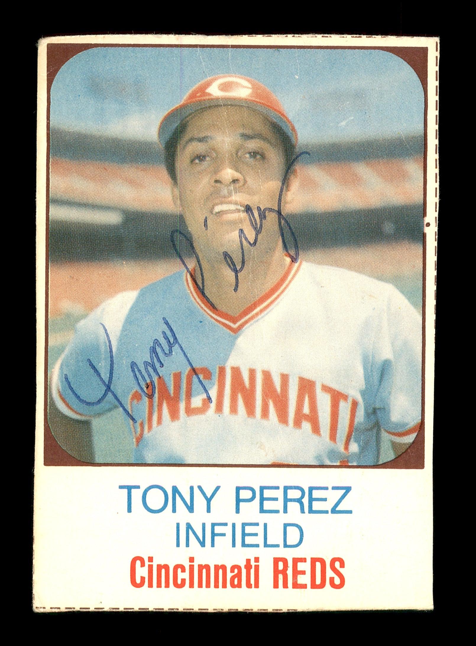 Tony Perez Autographed 1975 Hostess Card #127 Cincinnati Reds SKU #171907