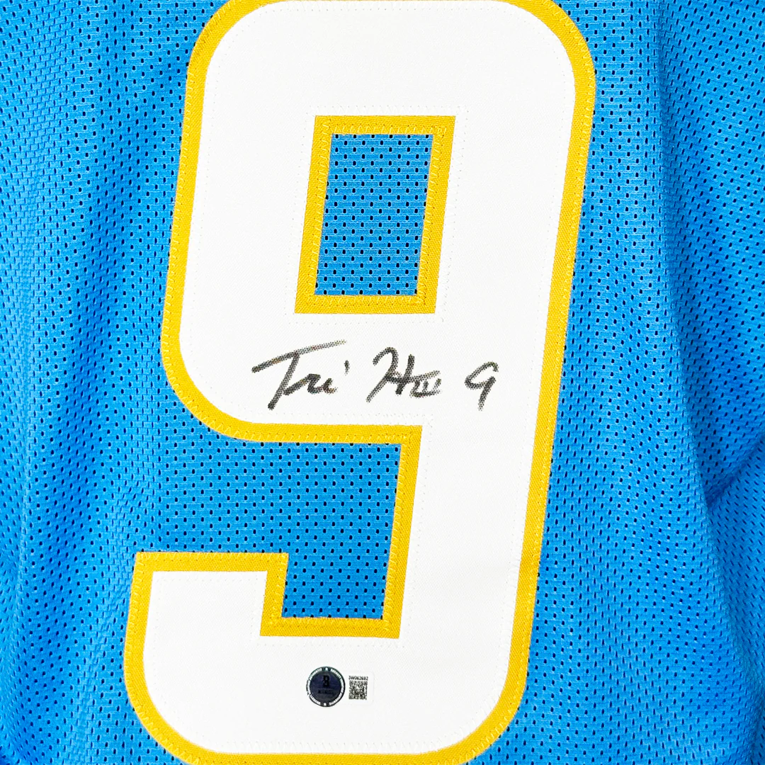 Tre Harris Signed Los Angeles Light Blue Football Jersey (Beckett) - Image 2