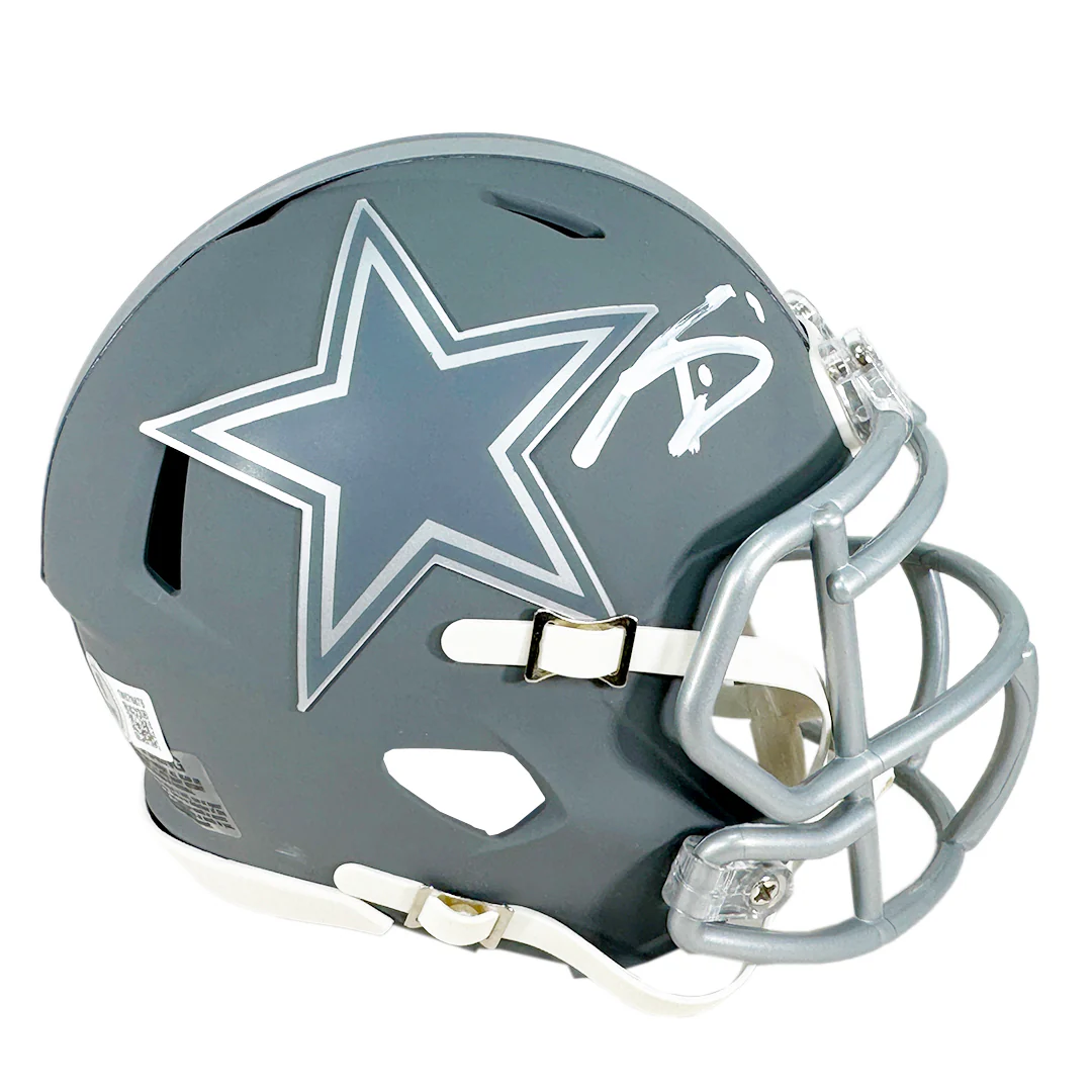 Trevon Diggs Signed Dallas Cowboys Slate Alternate Speed Mini Football Helmet (Beckett) - Image 3