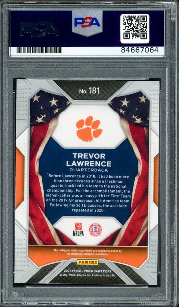 Trevor Lawrence Autographed 2021 Panini Prizm Draft Rookie Card #181 Clemson Tigers PSA/DNA #84667064 - Image 2