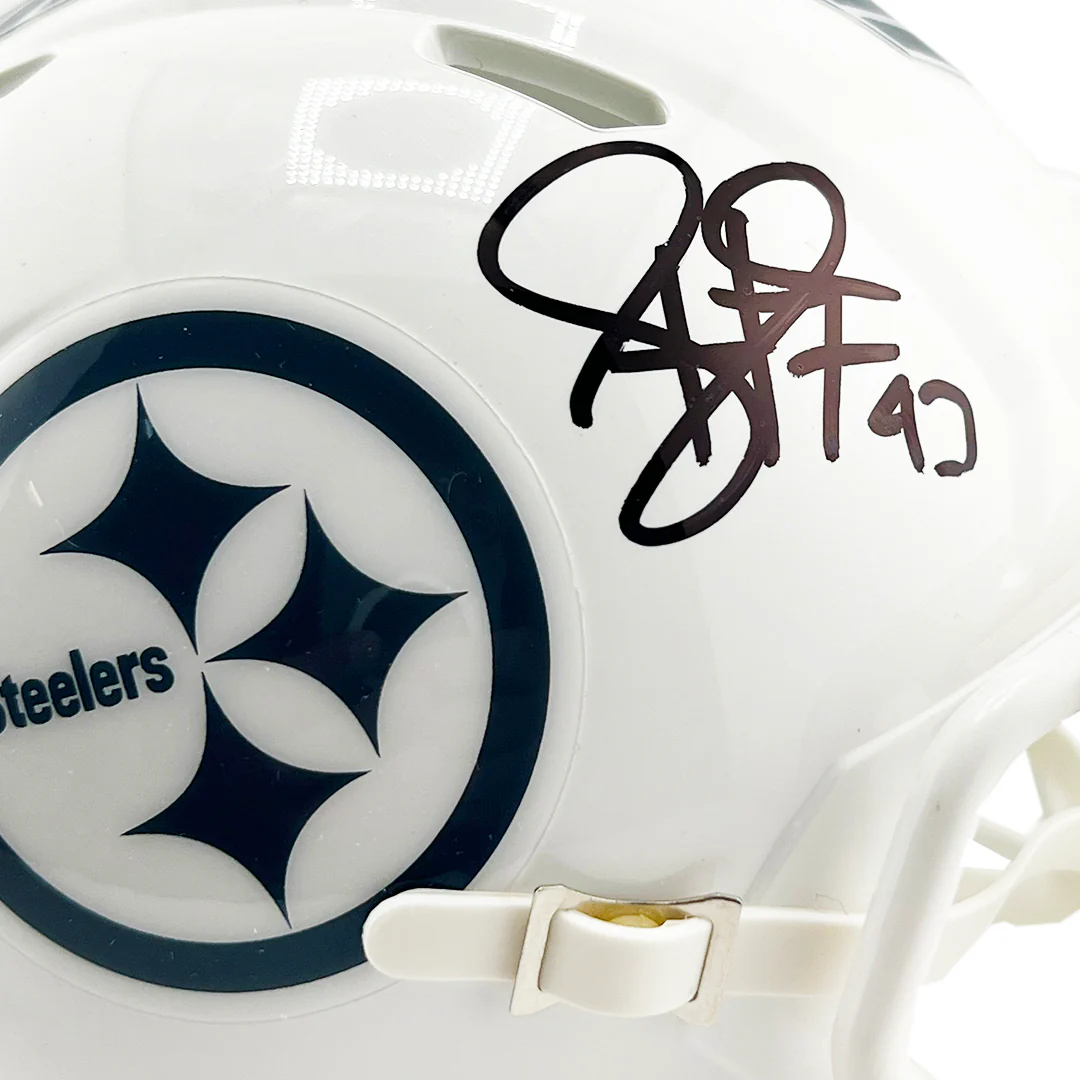 Troy Polamalu Signed Pittsburgh Steelers Salute to Service 2024 Mini Football Helmet (Beckett) - Image 2