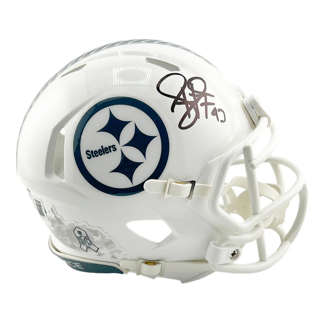 Troy Polamalu Signed Pittsburgh Steelers Salute to Service 2024 Mini Football Helmet (Beckett) - Image 3