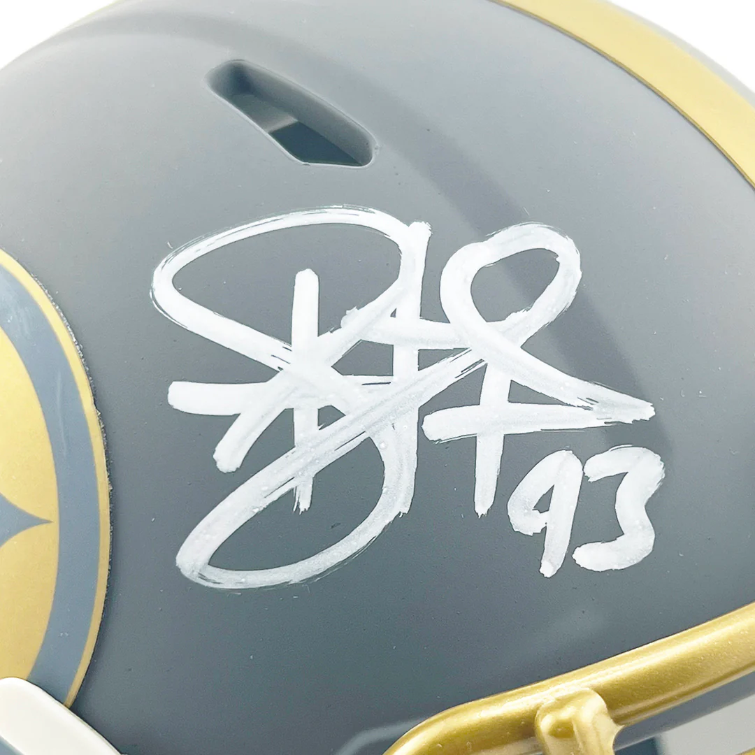 Troy Polamalu Signed Pittsburgh Steelers Slate Alternate Speed Mini Football Helmet (JSA) - Image 2
