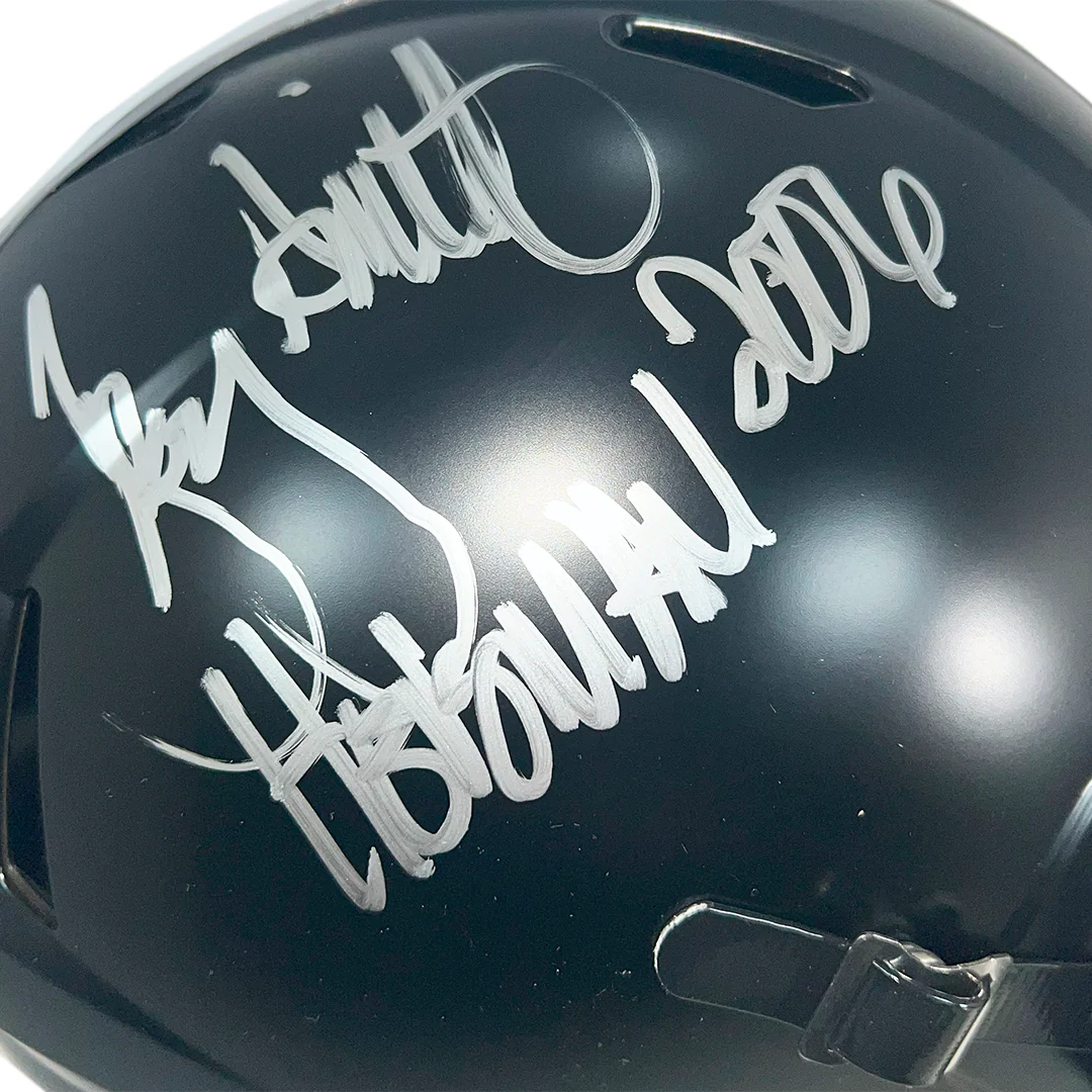 Troy Smith Signed Heisman 2006 Inscription Ohio State Buckeyes Alt Speed Full-Size Replica Football Helmet (JSA) - Image 2