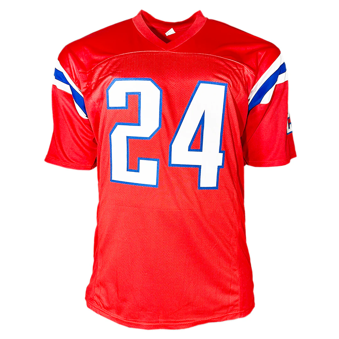 Ty Law Signed HOF 19 Inscription New England Red Football Jersey (Beckett) - Image 3