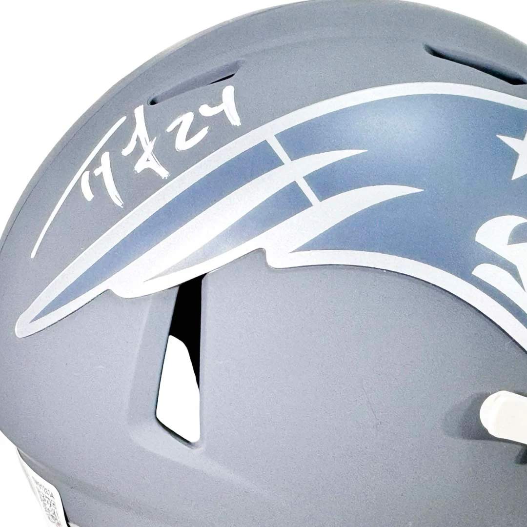 Ty Law Signed New England Patriots Slate Alternate Speed Mini Football Helmet (Beckett) - Image 2