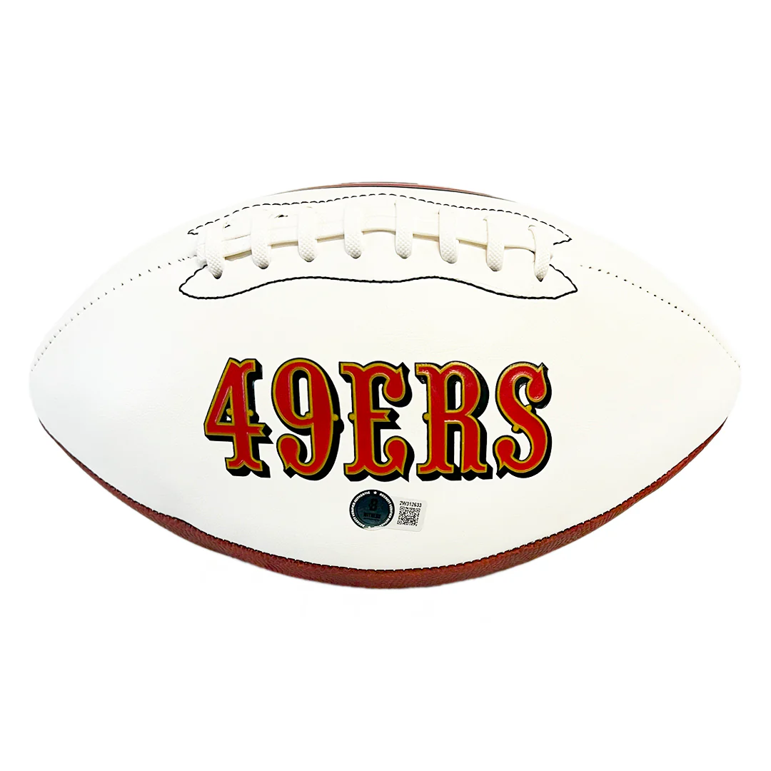 Vernon Davis Signed San Francisco 49ers Official NFL Team Logo Football (Beckett) - Image 3