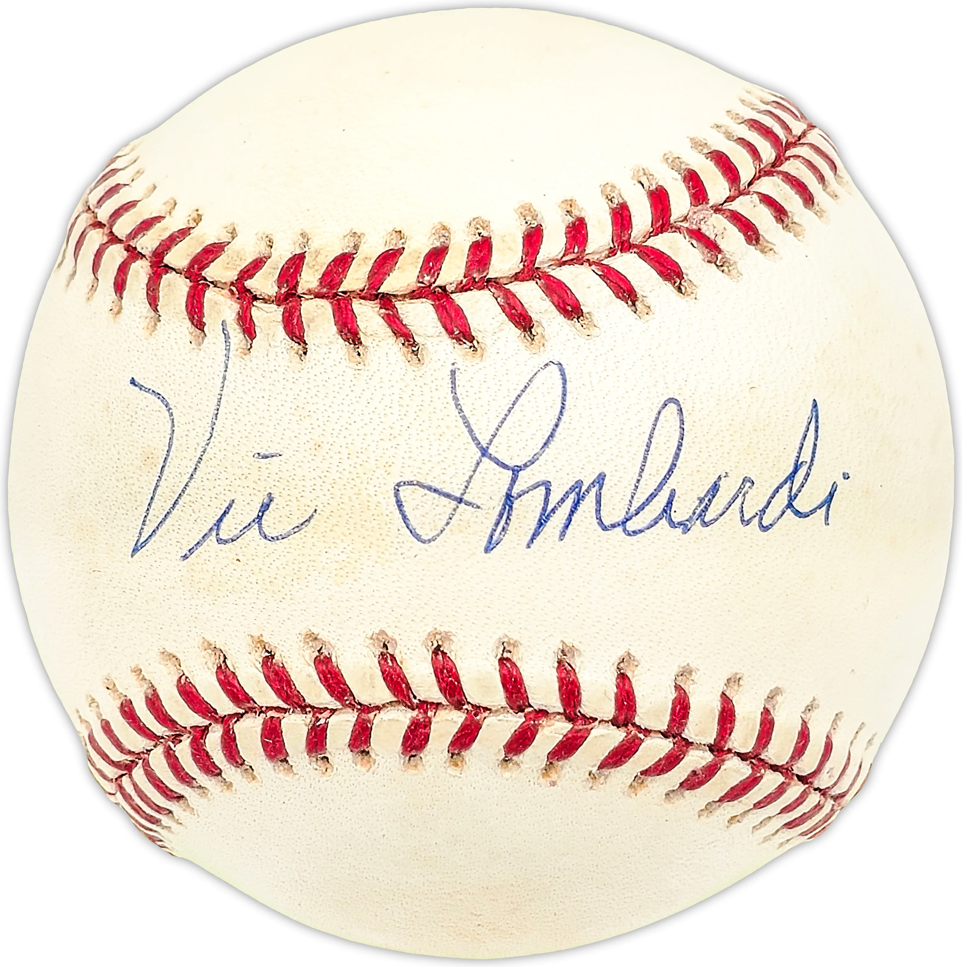 Vic Lombardi Autographed Official NL Baseball Brooklyn Dodgers