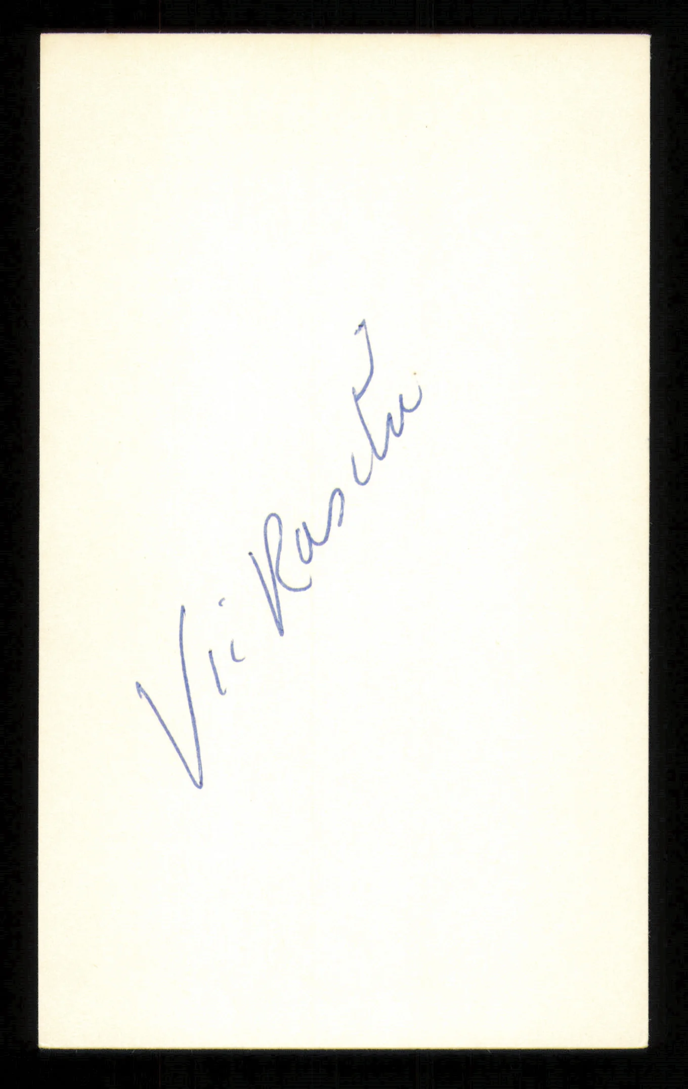 Vic Raschi Autographed 3x5 Index Card New York Yankees