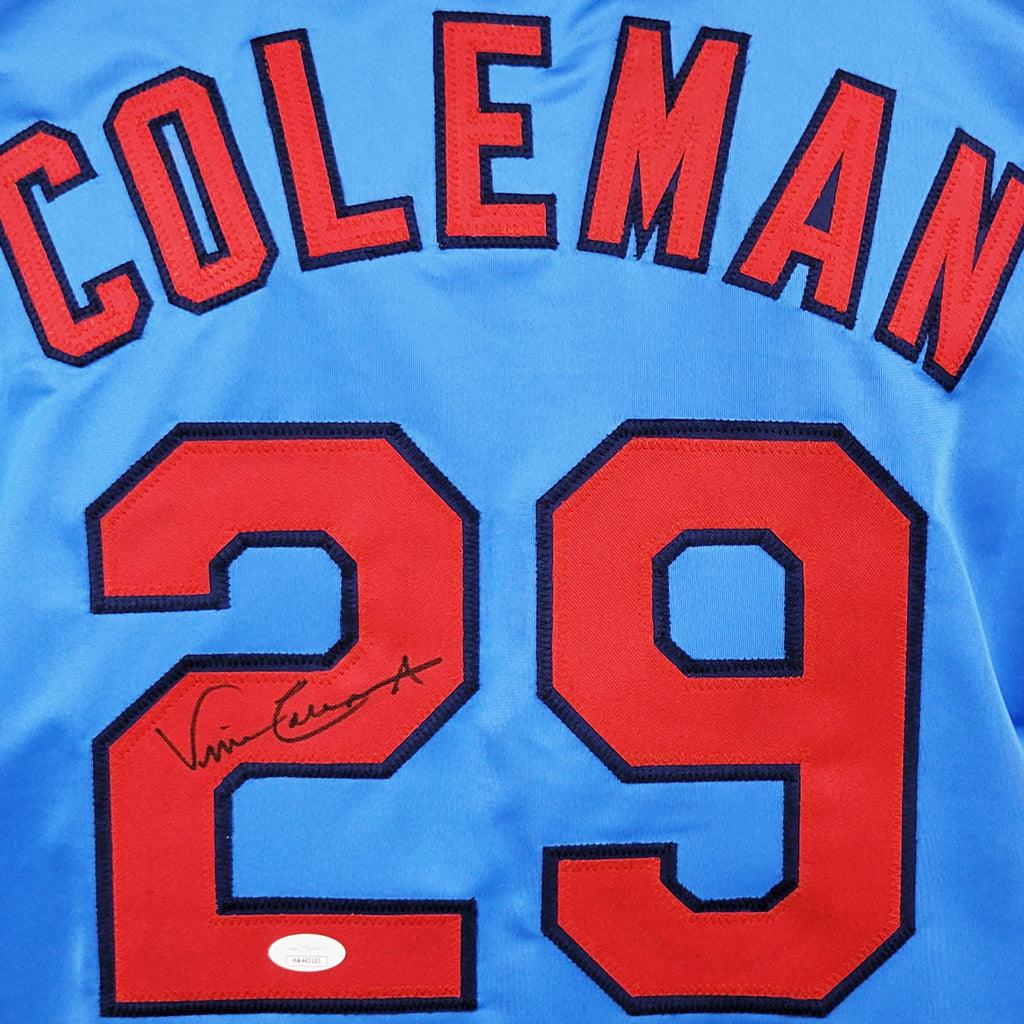 Vince Coleman Signed St Louis Light Blue Baseball Jersey (JSA) - Image 2
