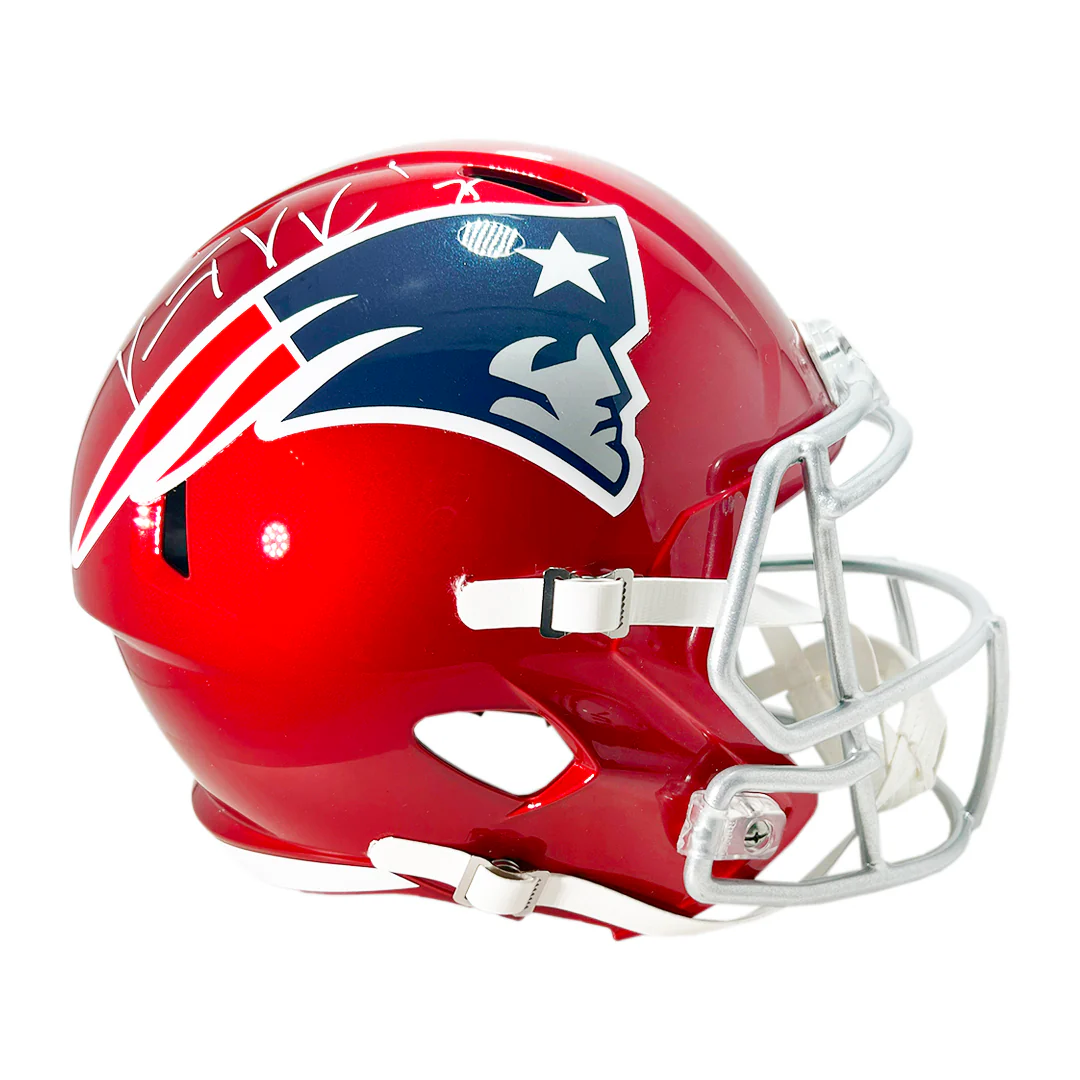 Vince Wilfork Signed New England Patriots Flash Full-Size Replica Football Helmet (Beckett) - Image 3