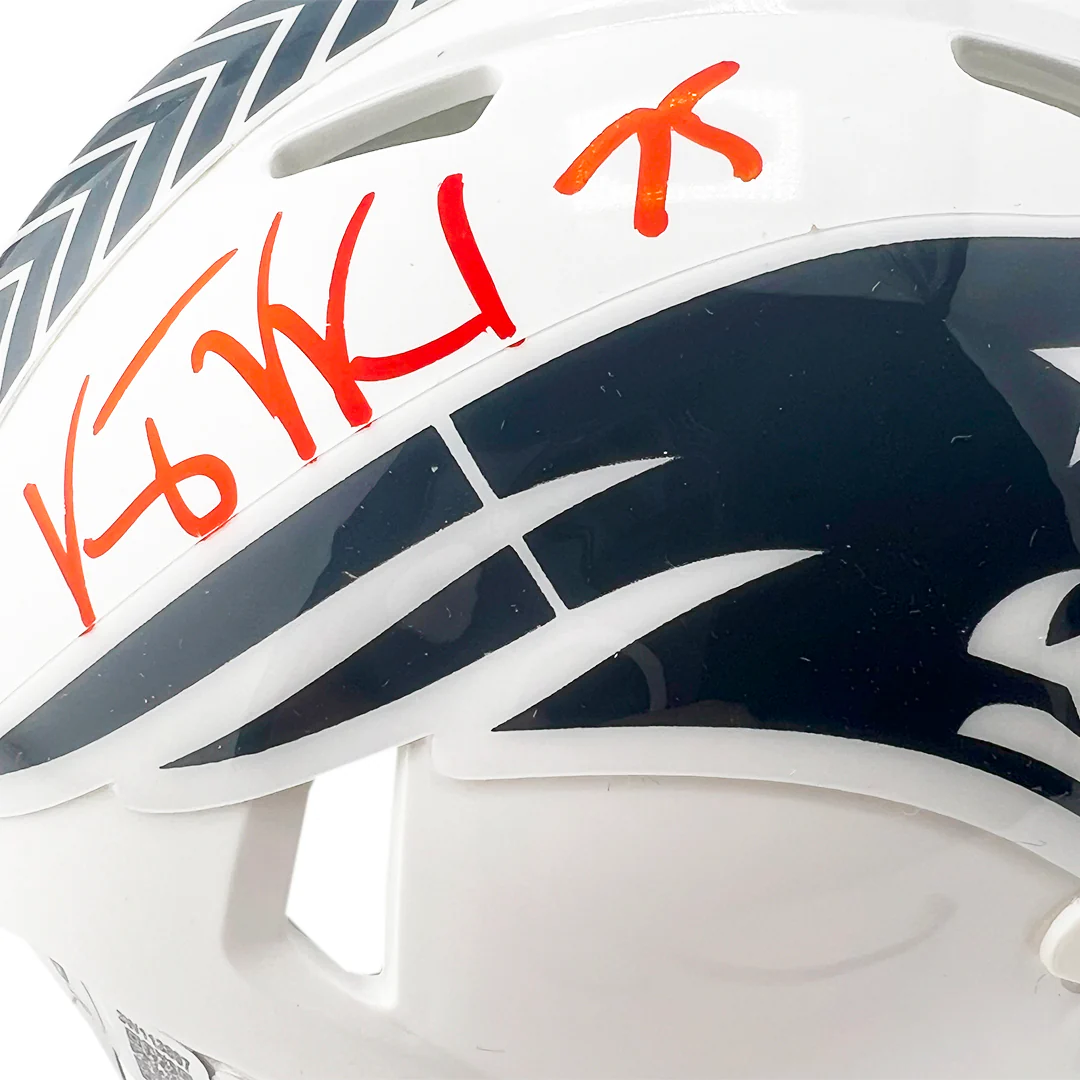Vince Wilfork Signed New England Patriots Salute to Service 2024 Mini Football Helmet (Beckett) - Image 2